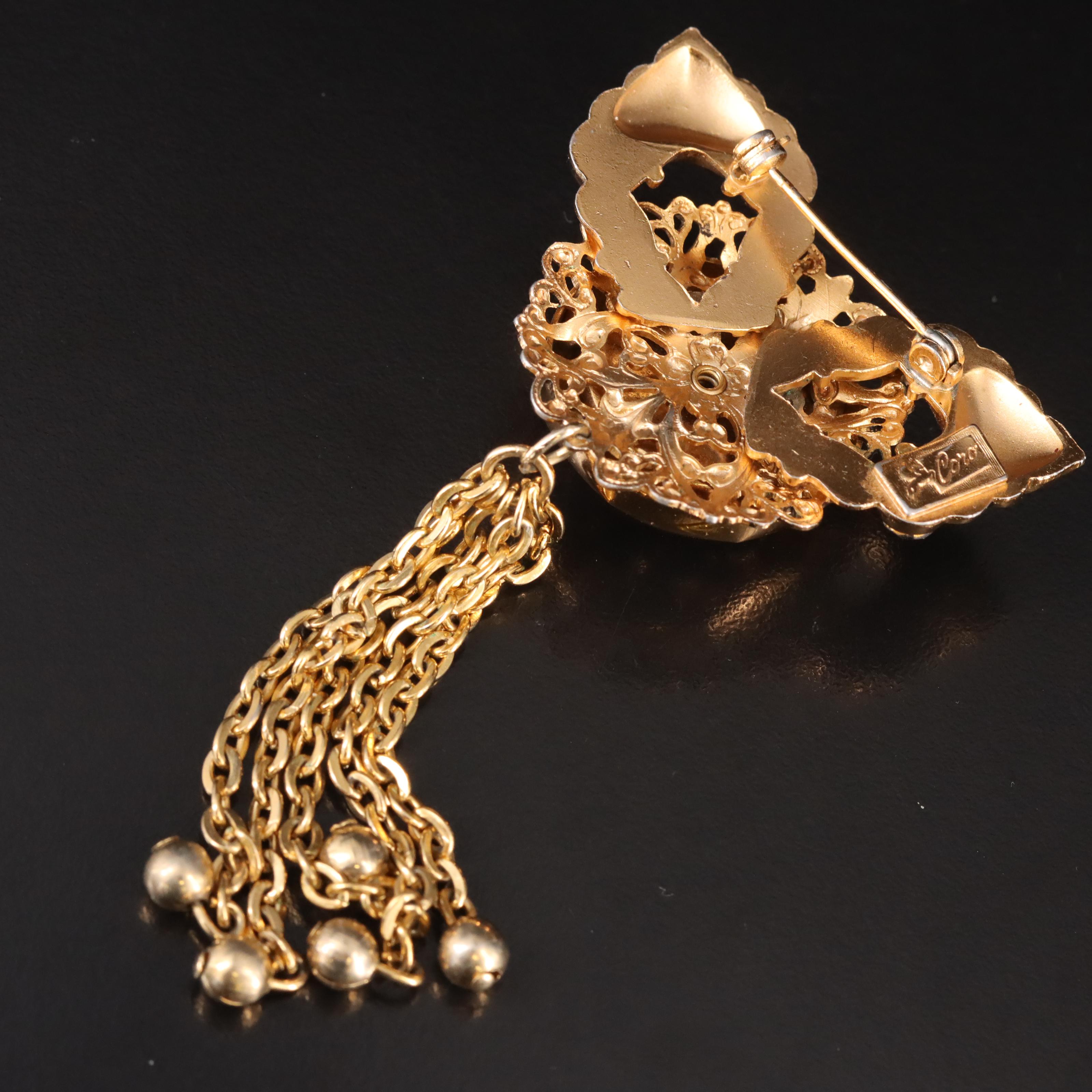 Vintage Glass Coro Brooch