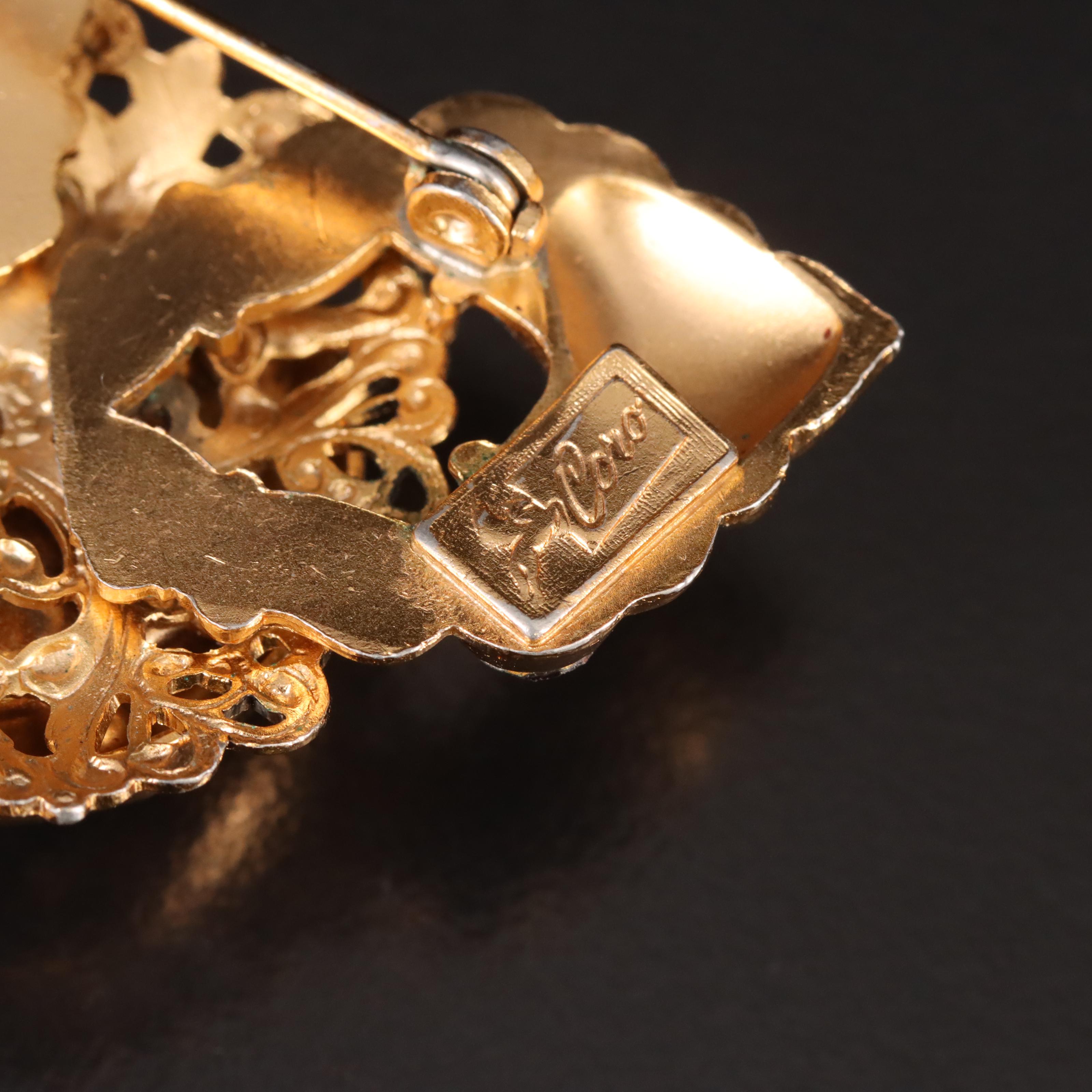 Vintage Glass Coro Brooch