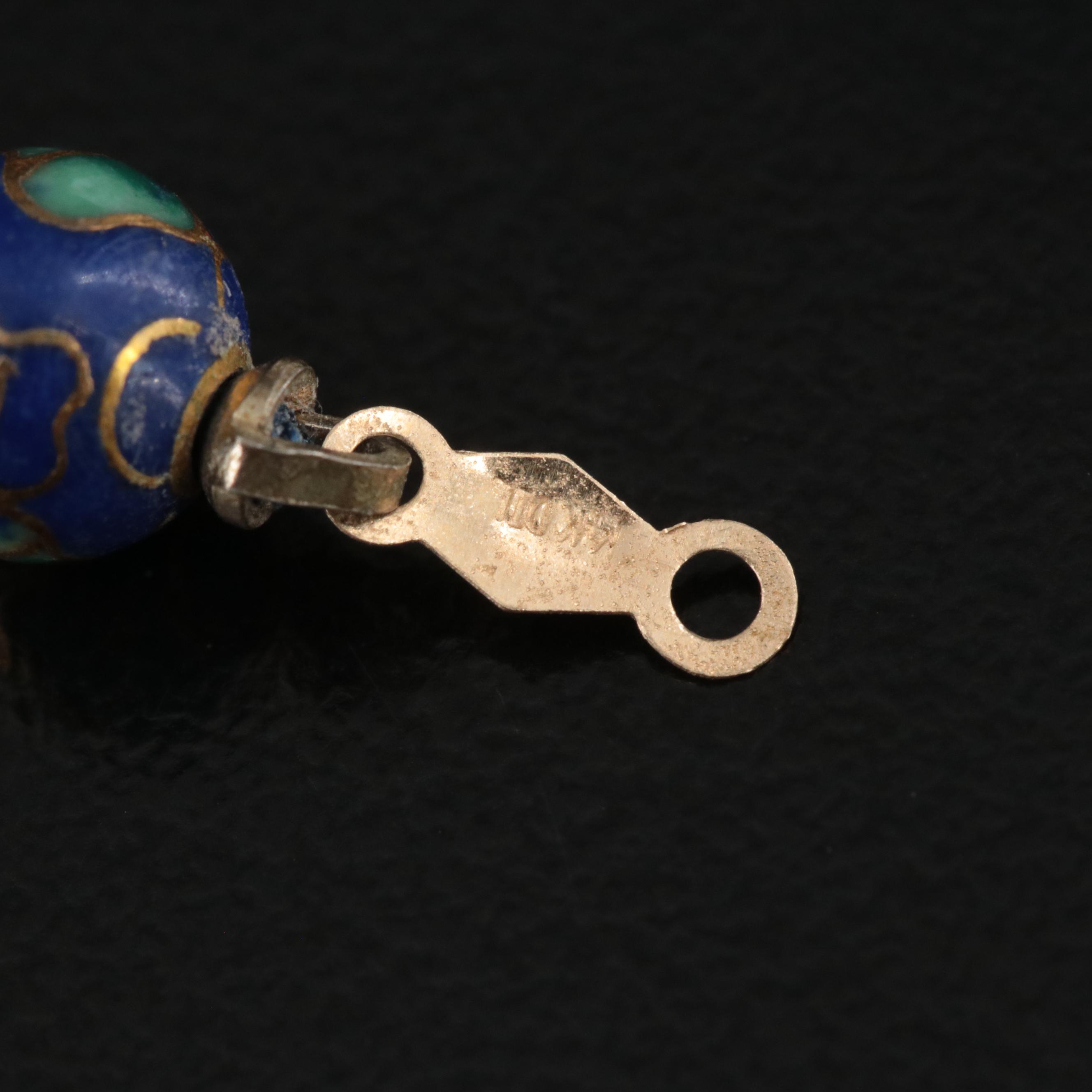 Cloisonné Bead Bracelet with 14K