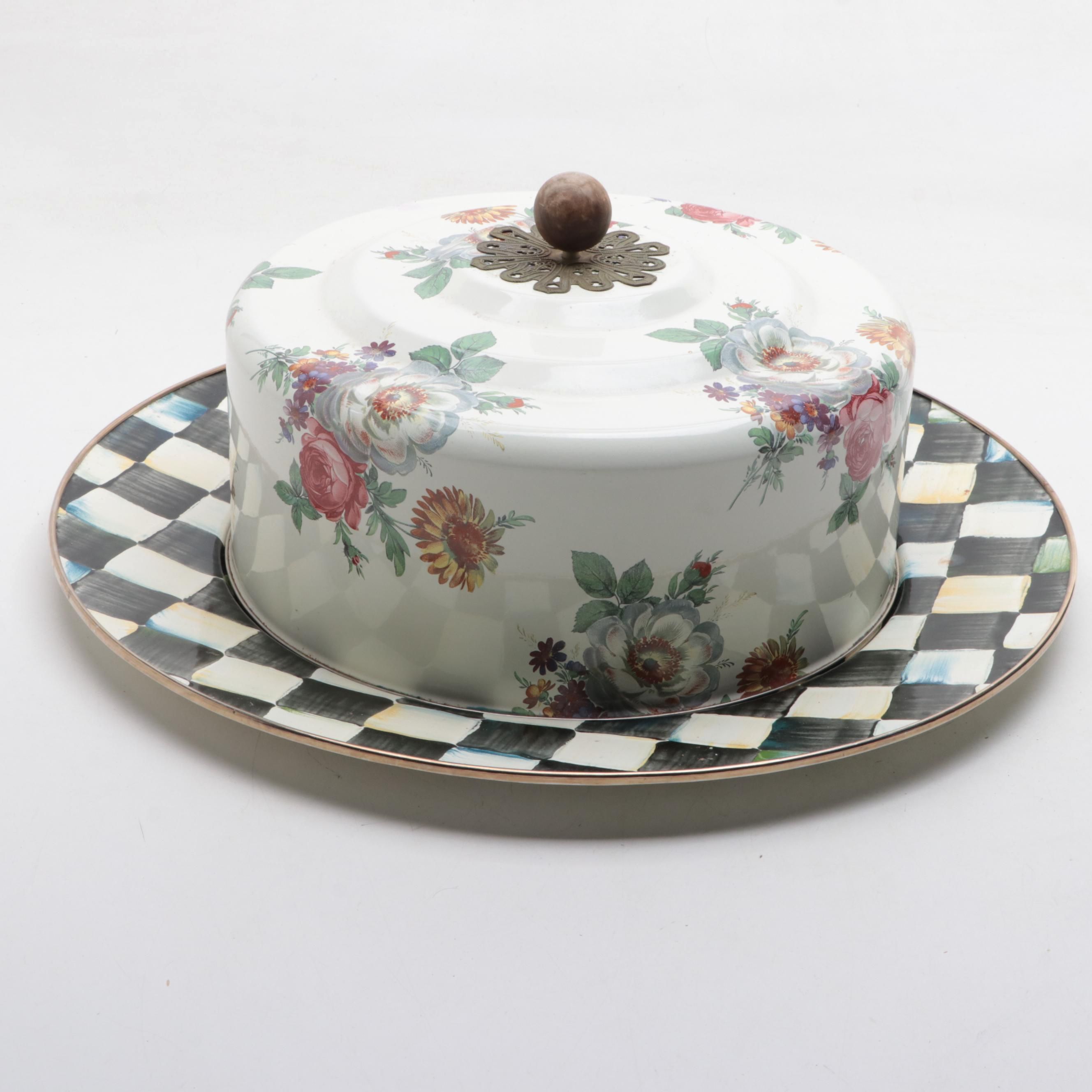 MacKenzie-Childs Enameled Cake Plate and Doome
