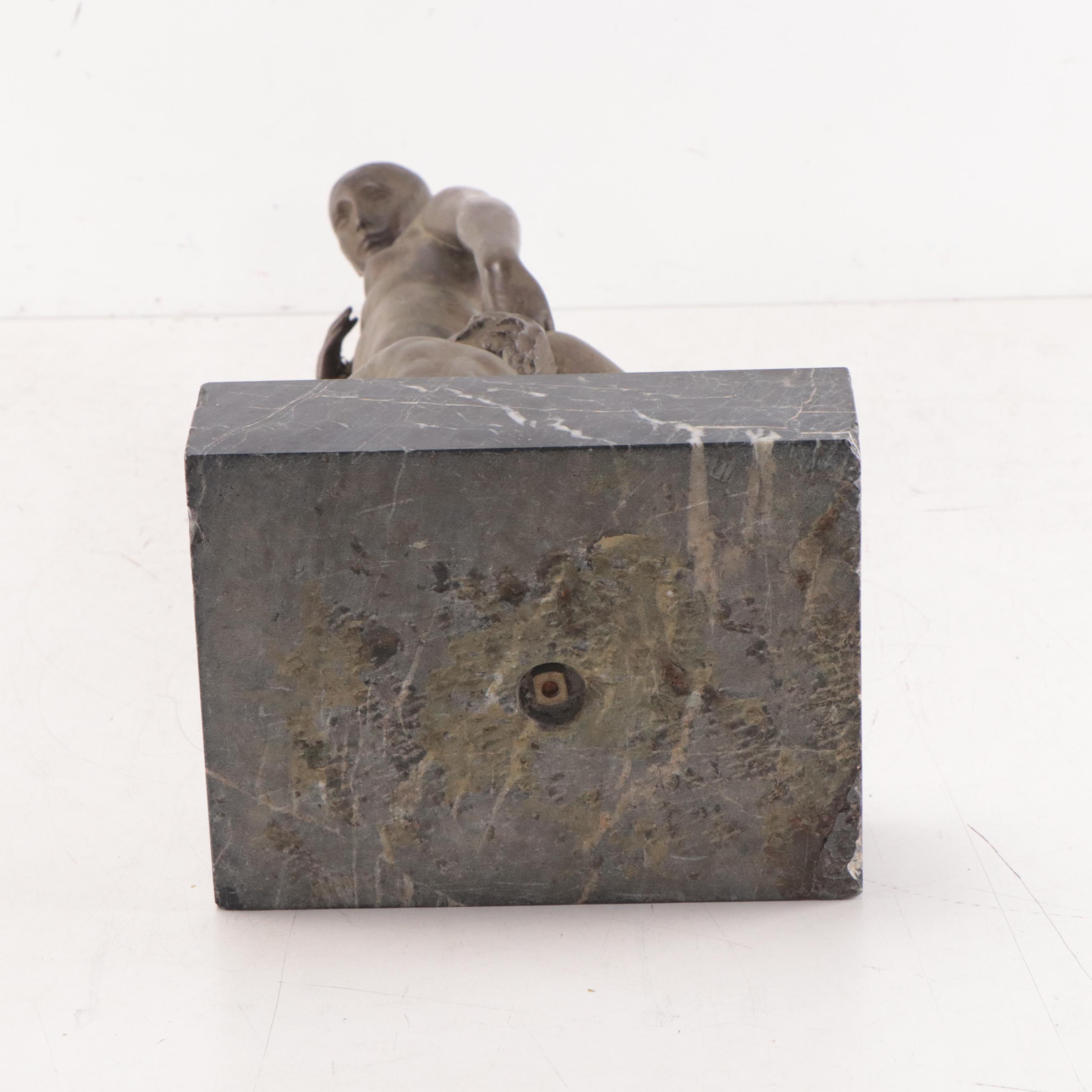 György Nemes Bronze Sculpture of Woman and Child With Water Pitcher