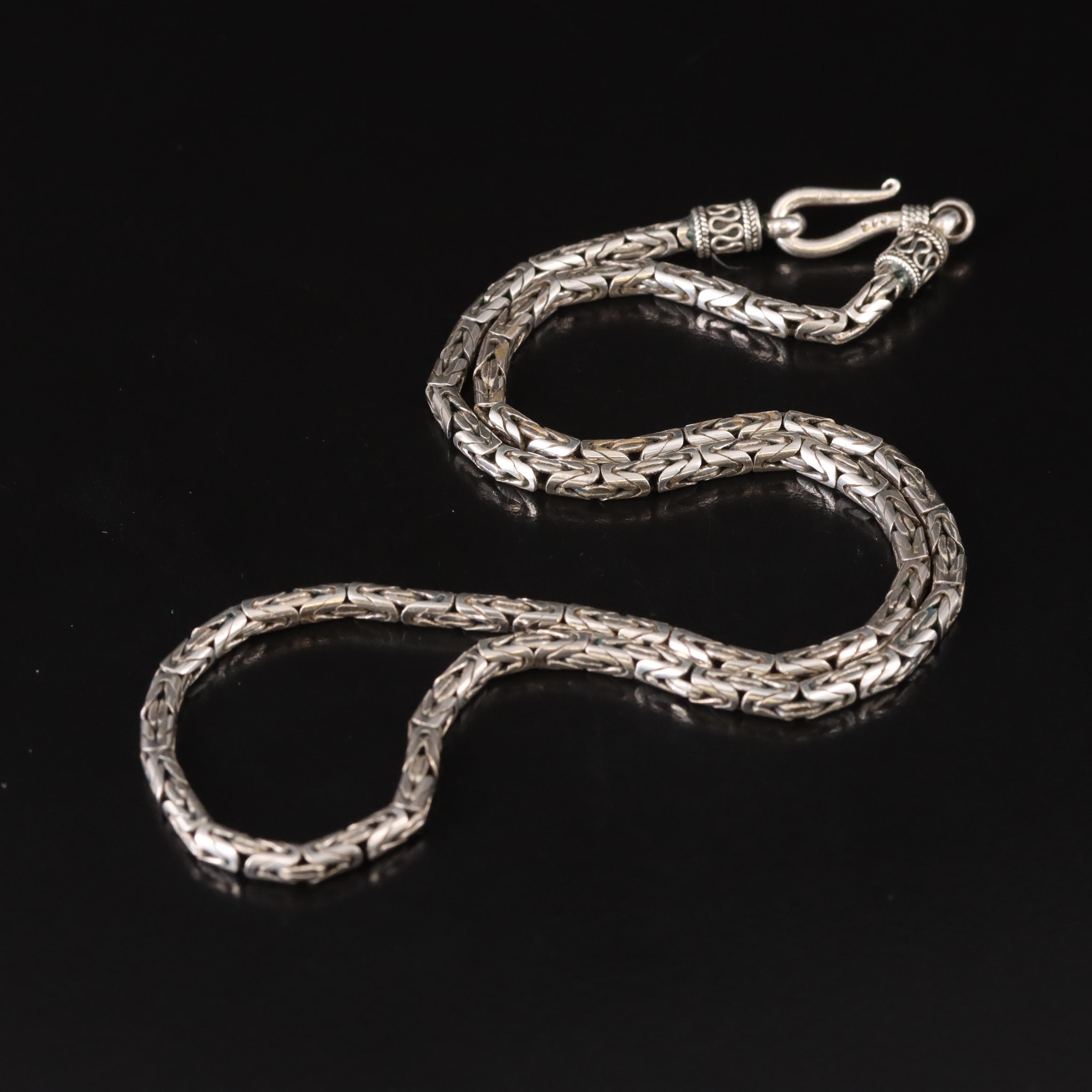 Sterling Round Byzantine Chain Necklace