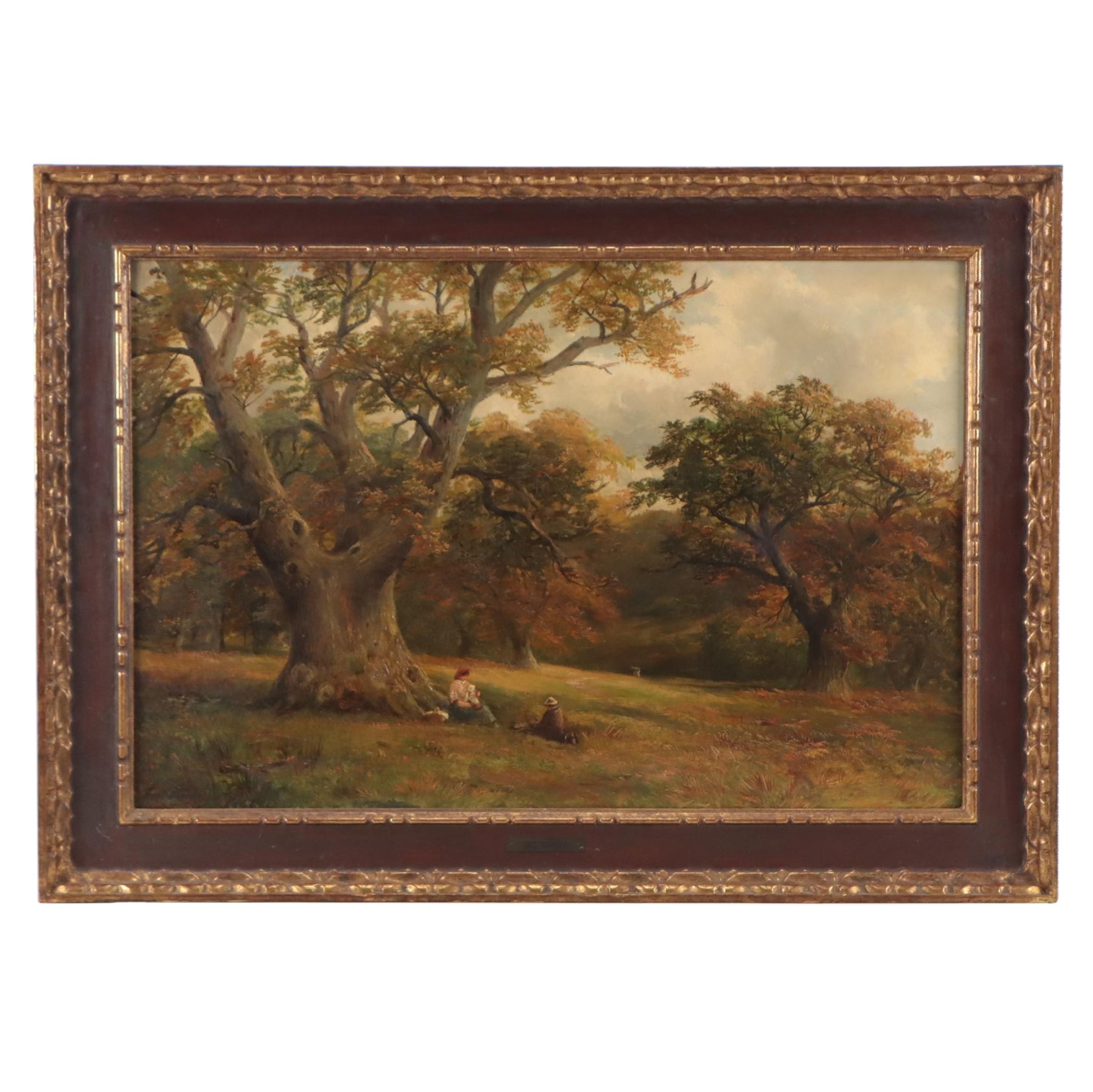 George Turner II Landscape Oil Painting "A Scene in Calke Park, Derbyshire"