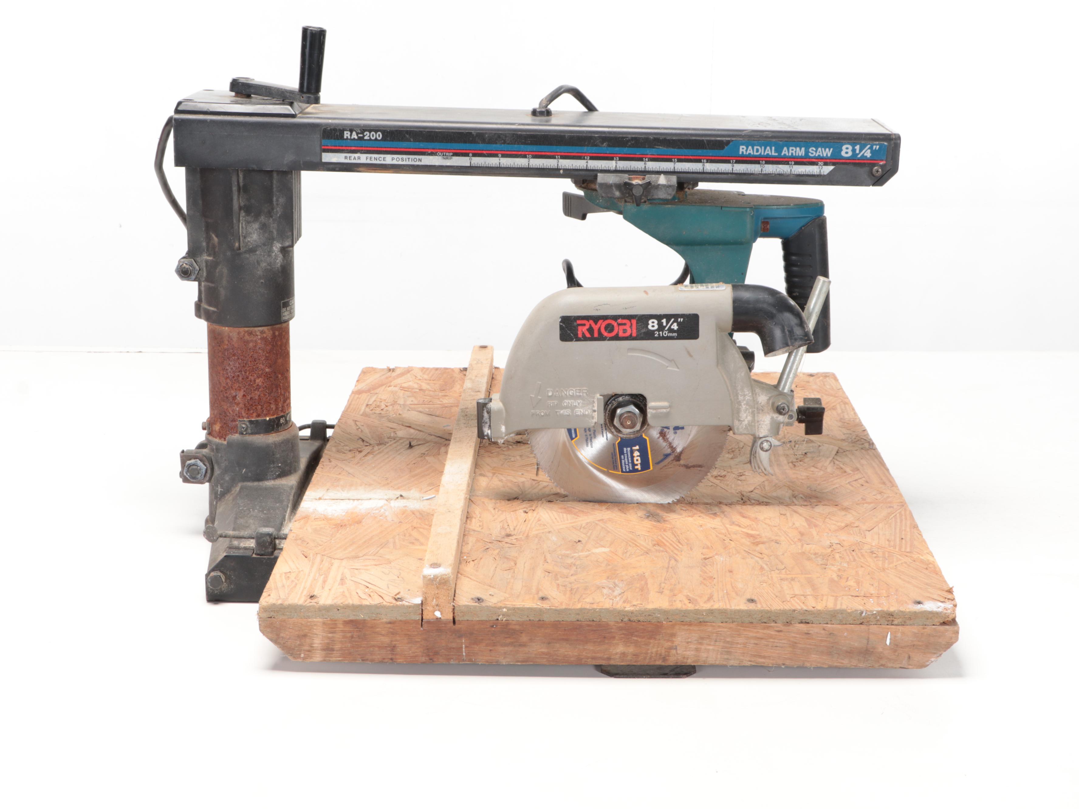 Ryobi Radial Arm Saw and Milwaukee Sawzall EBTH