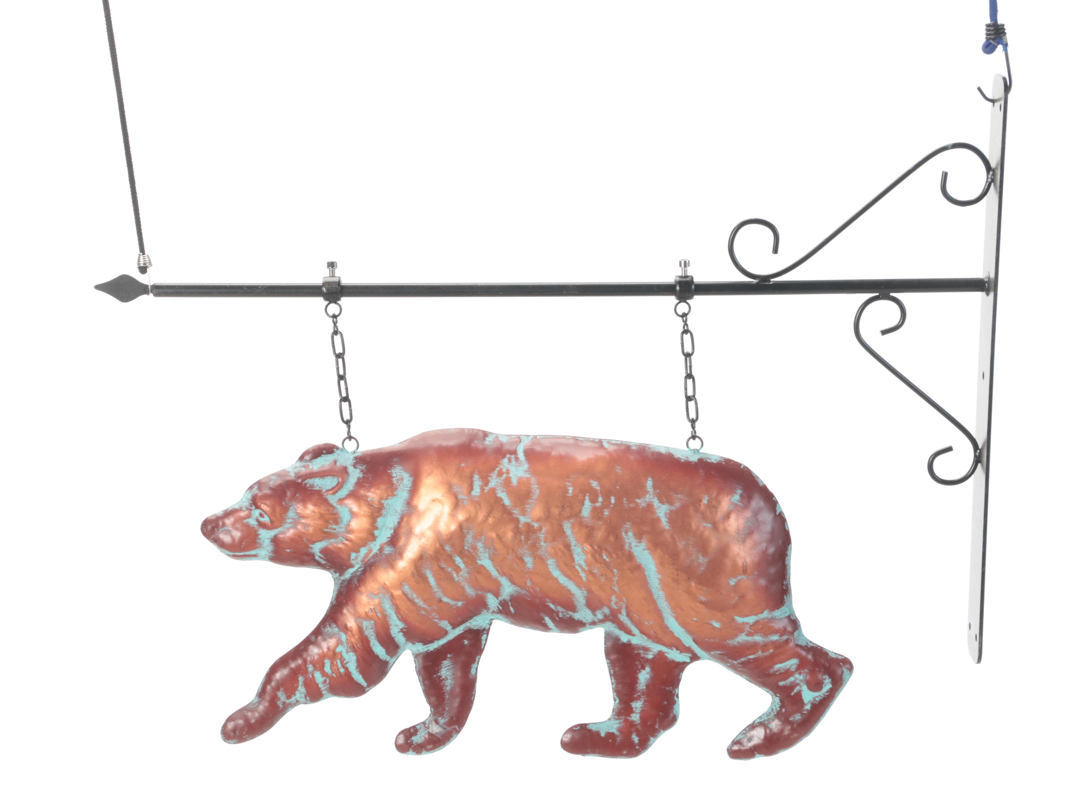 Patinated Copper Bear Wall-Mount Decor
