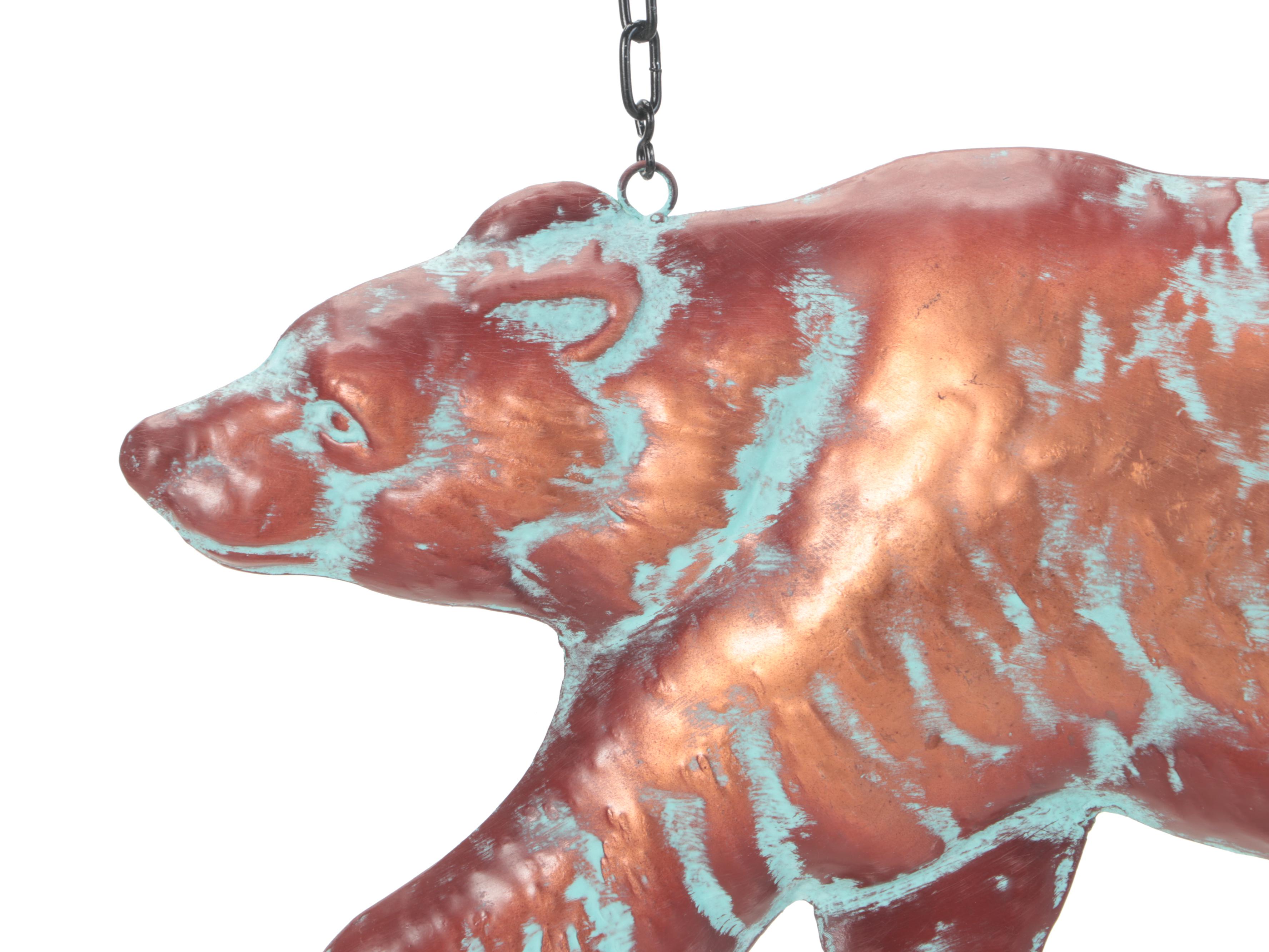 Patinated Copper Bear Wall-Mount Decor