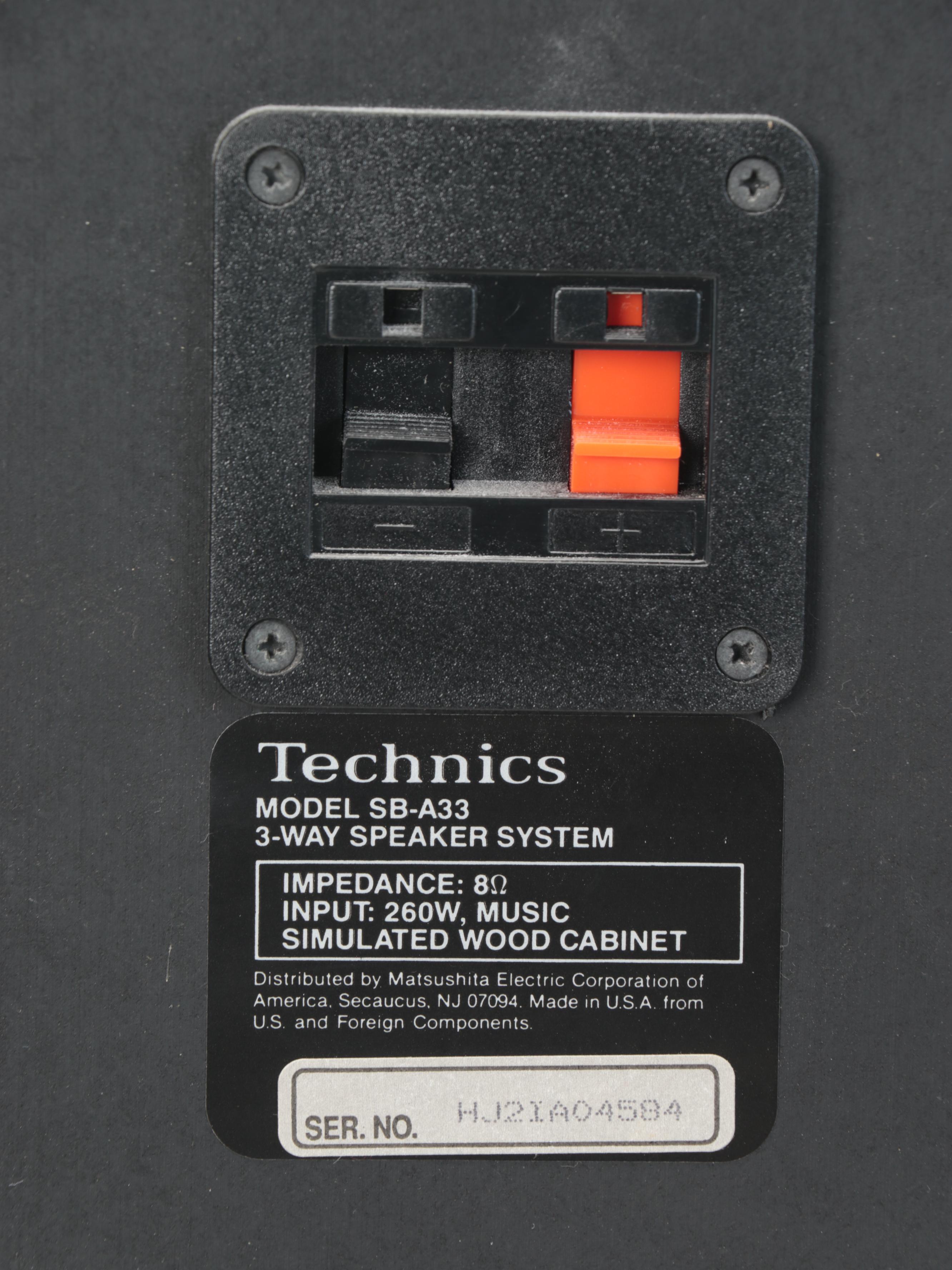 Technics Floor Standing Speakers With CD Changer, AM/FM Radio and More