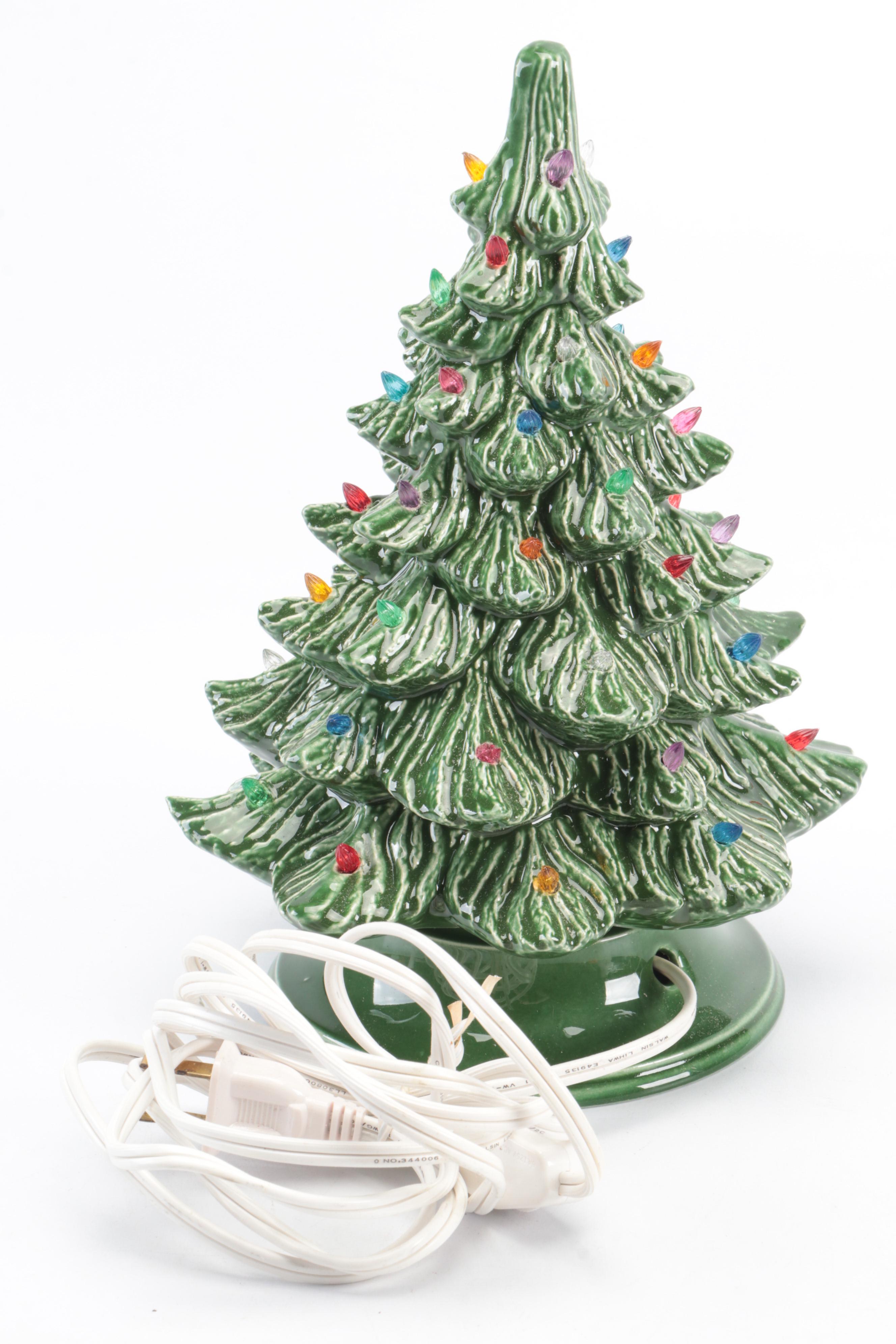 Nowells Molds Illuminated Ceramic Christmas Tree Light, Late 20th Century