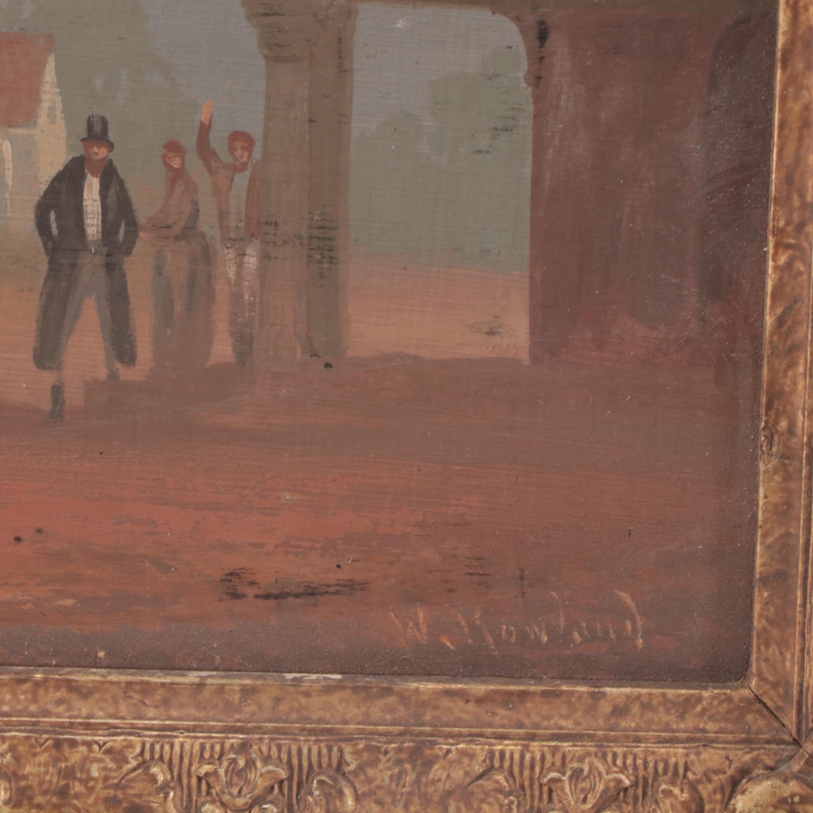 William Rowland Oil Painting of English Inn and Coach