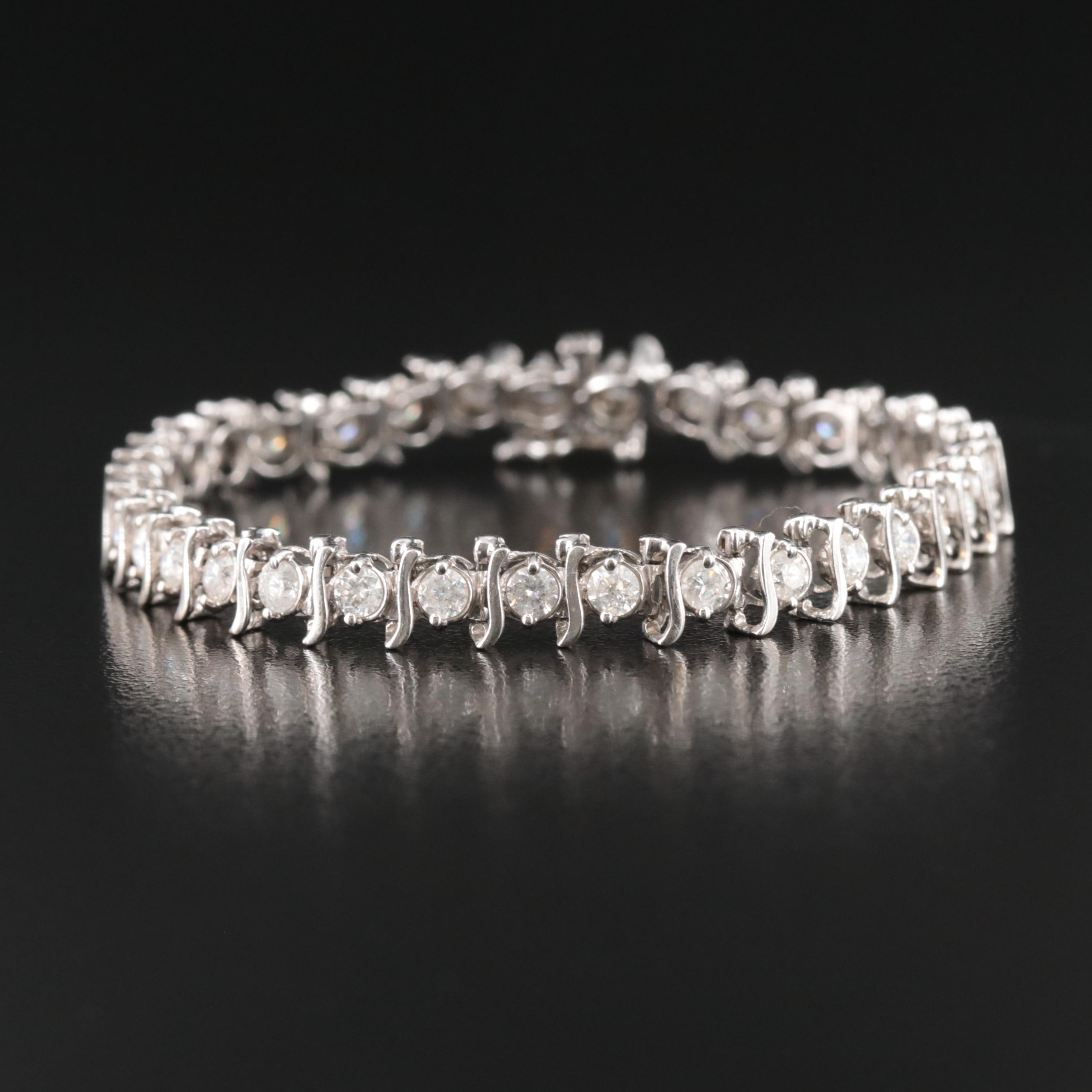 14K 3.46 CTW Diamond Tennis Bracelet