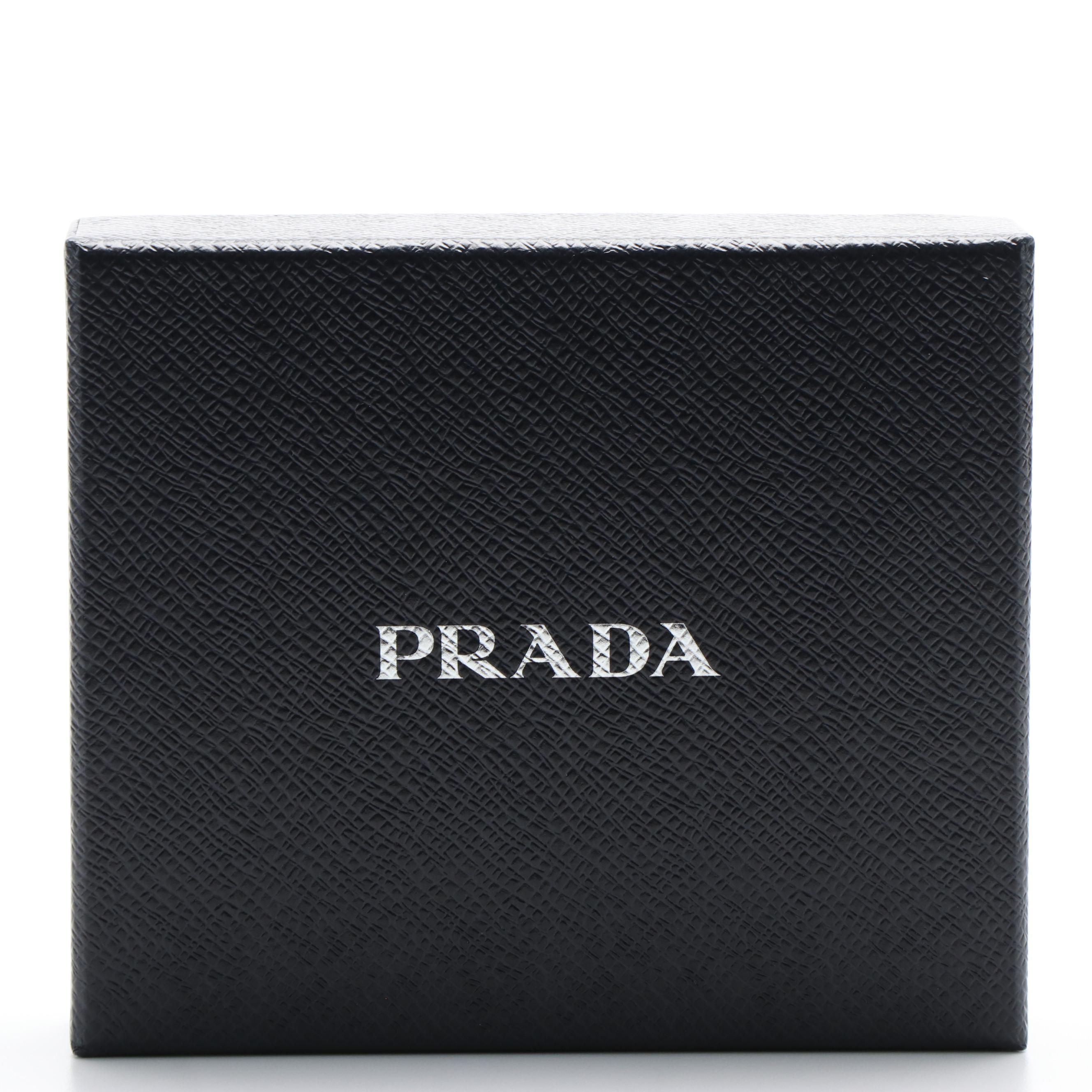 Prada Red Pebbled Leather Bifold Wallet