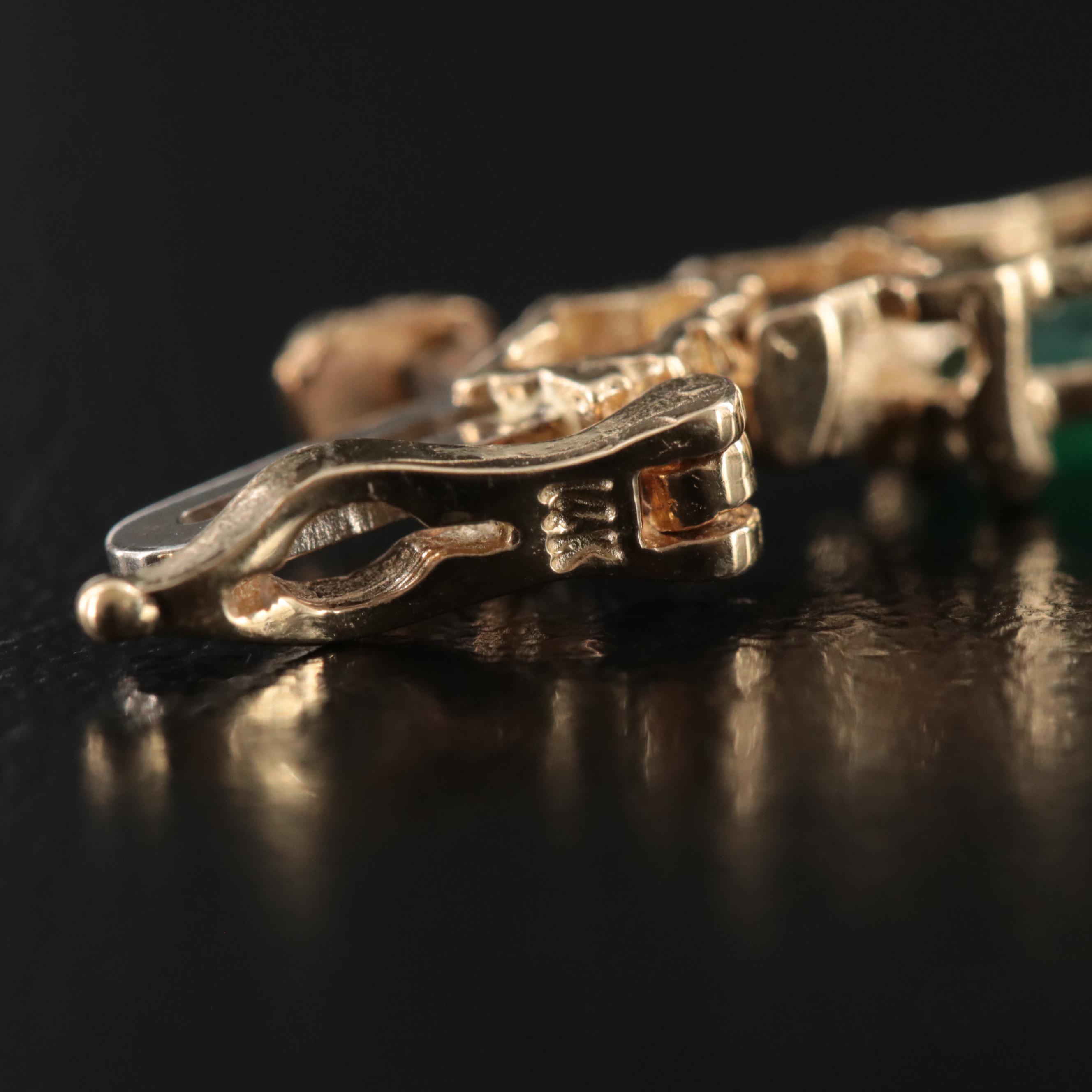 14K Emerald and Diamond Bracelet
