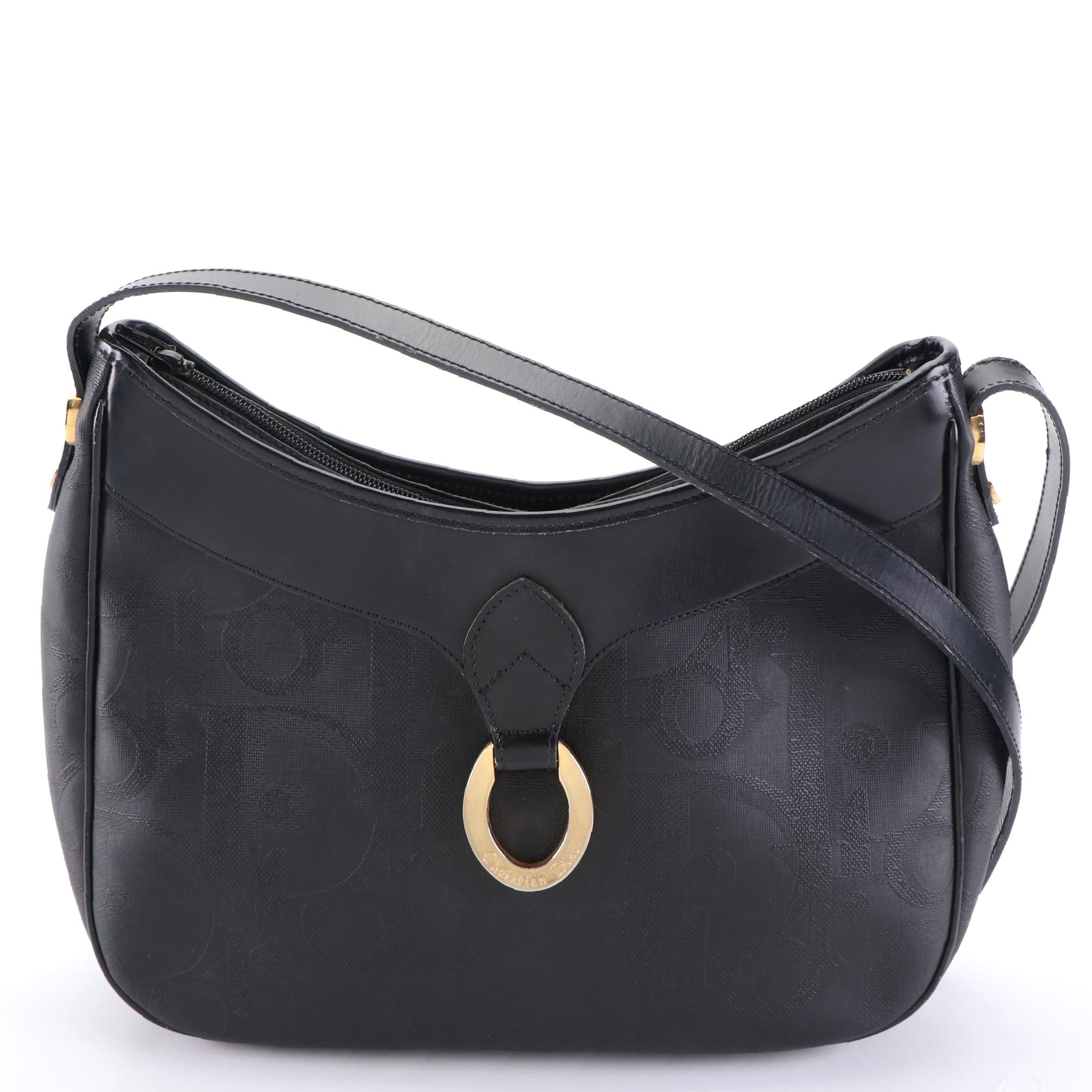 Christian Dior Crossbody Bag in Black Dior Oblique Coated Canvas and Leather EBTH