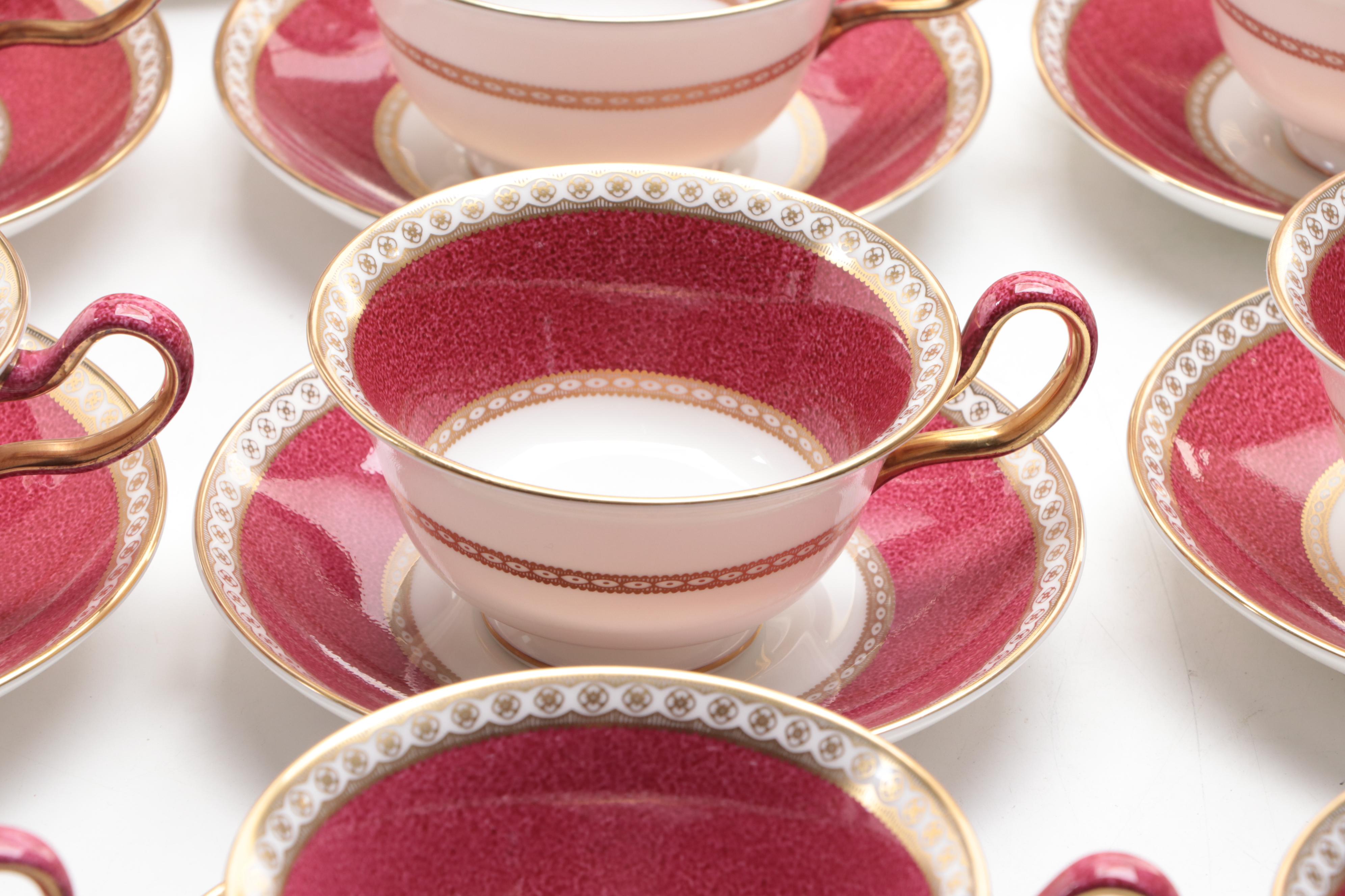 Wedgwood "Ulander Powder Ruby" Bone China Dinner Plates and More