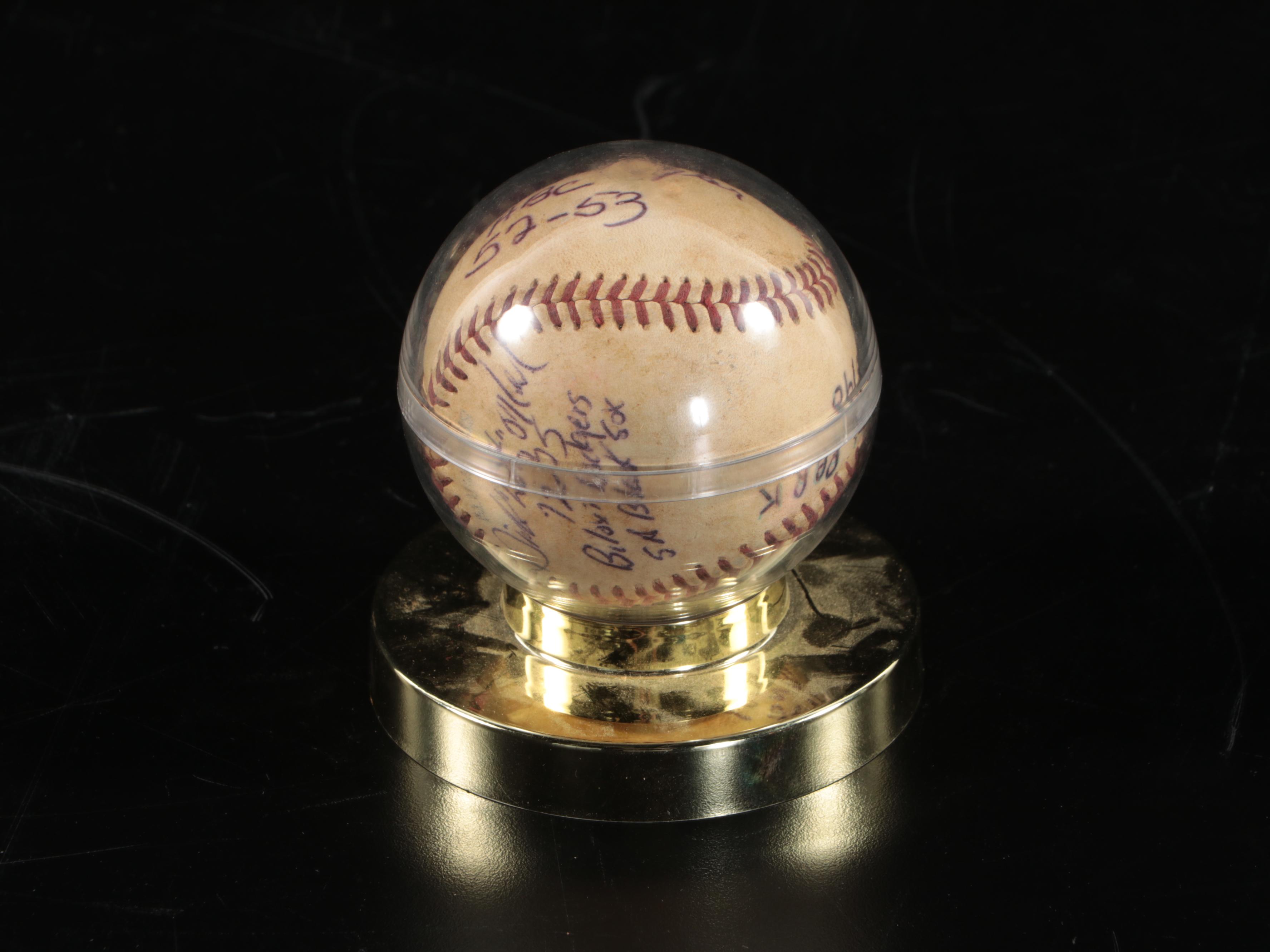 Negro League Posters with Signed Baseball Featuring Carl Long and More