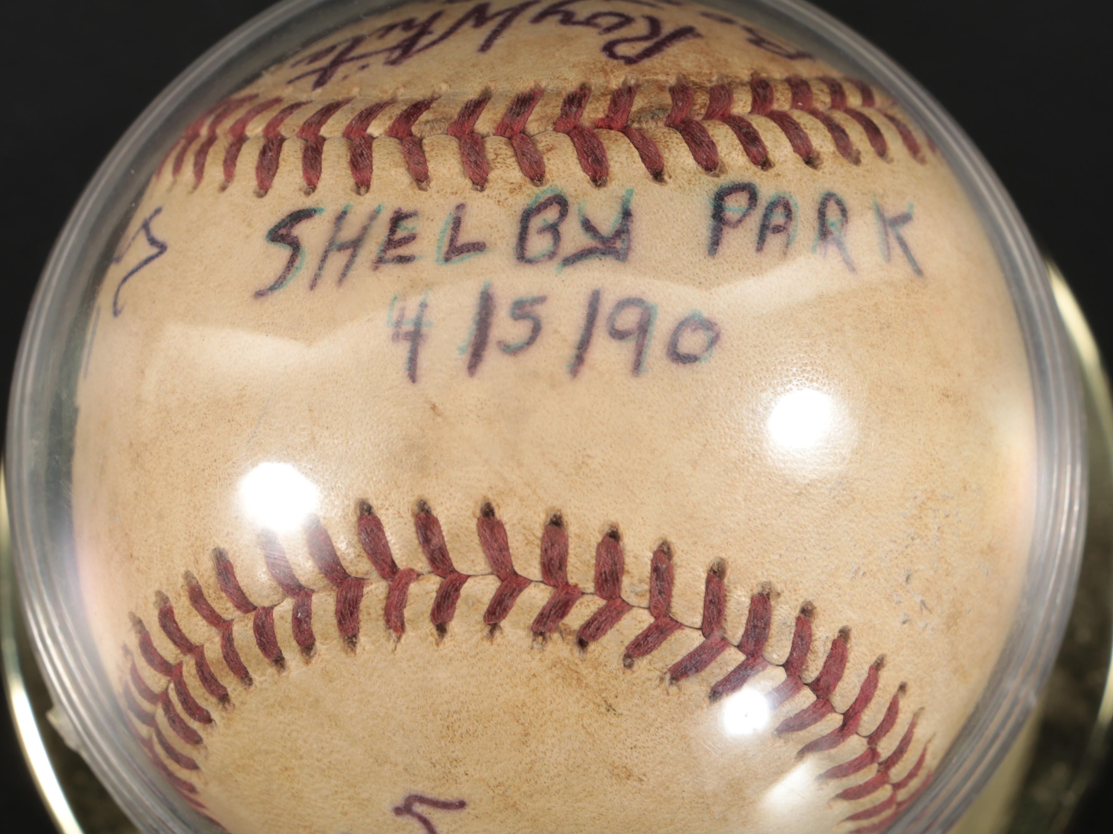 Negro League Posters with Signed Baseball Featuring Carl Long and More