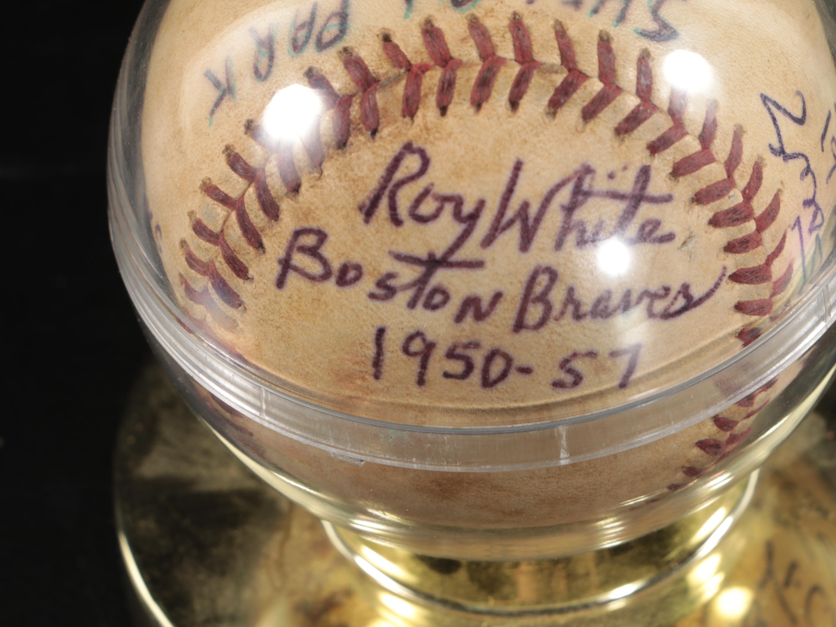 Negro League Posters with Signed Baseball Featuring Carl Long and More