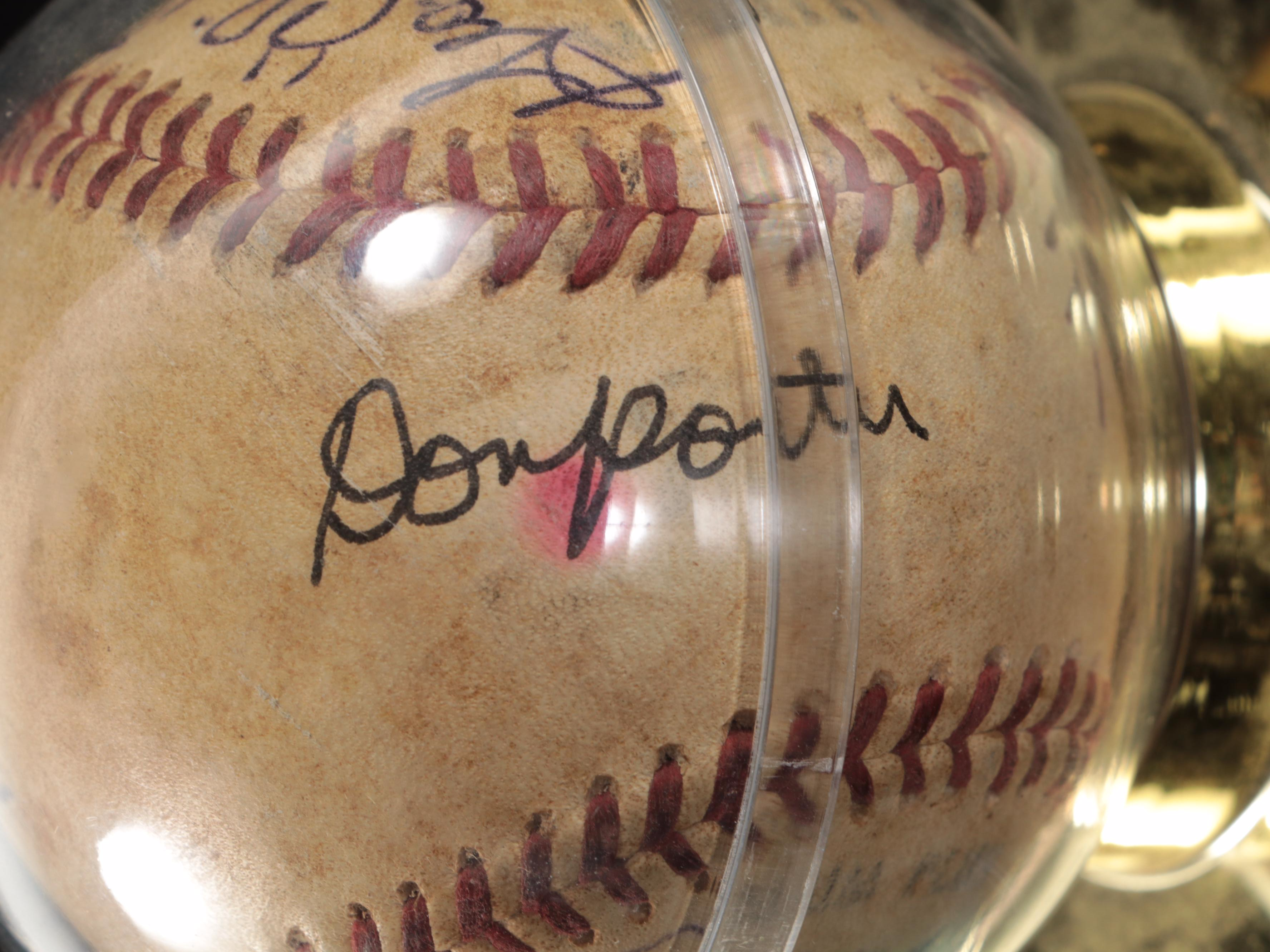 Negro League Posters with Signed Baseball Featuring Carl Long and More