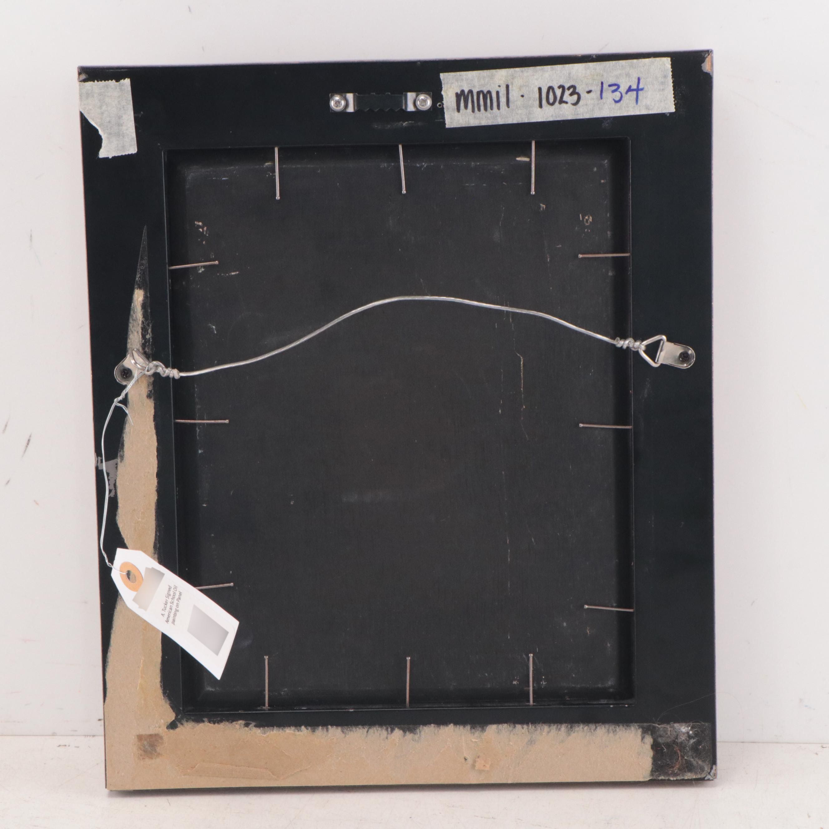 Impressionist Style Oil Painting of Woman in a Garden, Circa 2000