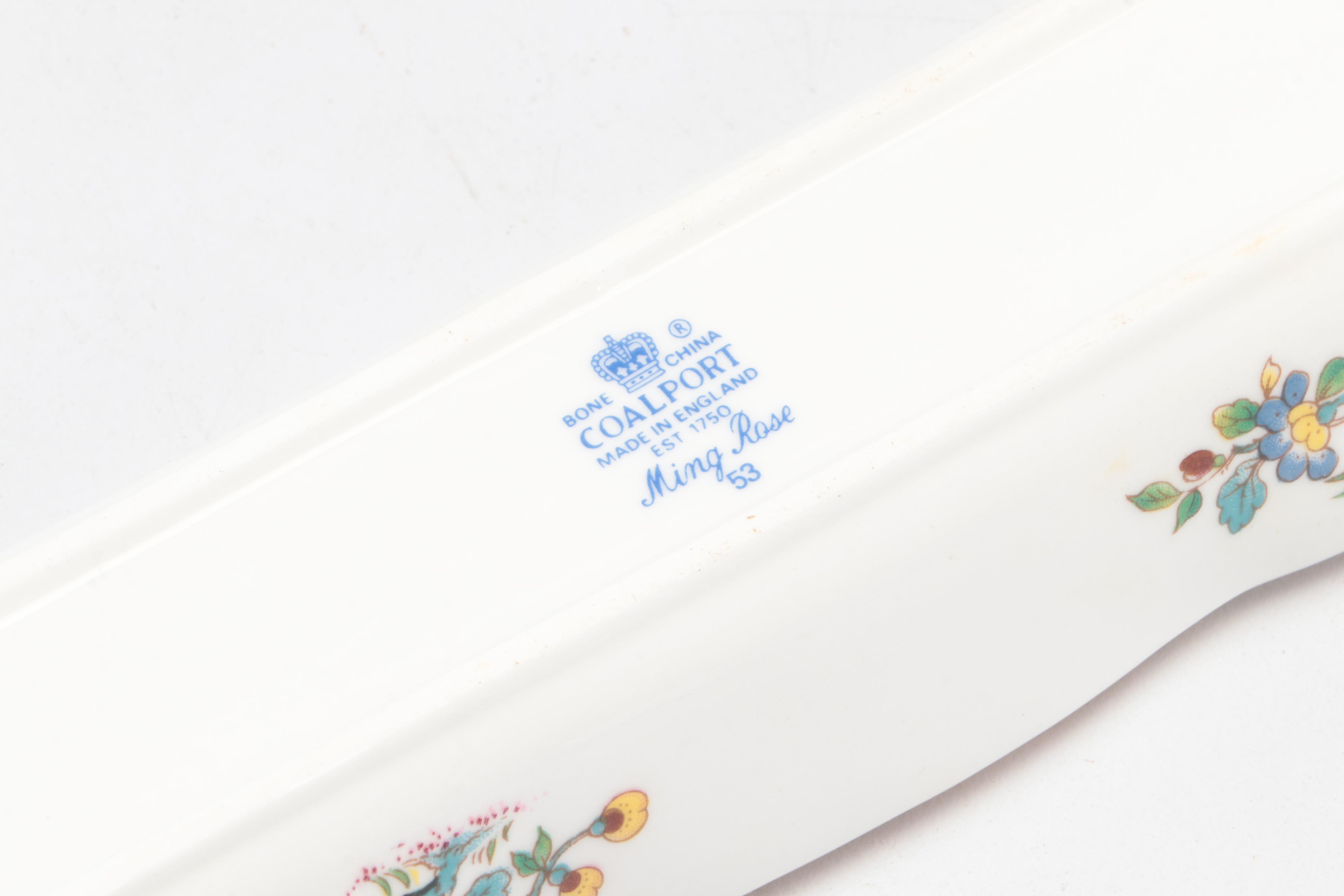 Coalport "Ming Rose" Bowl and Tray with Other Vase and Dishes