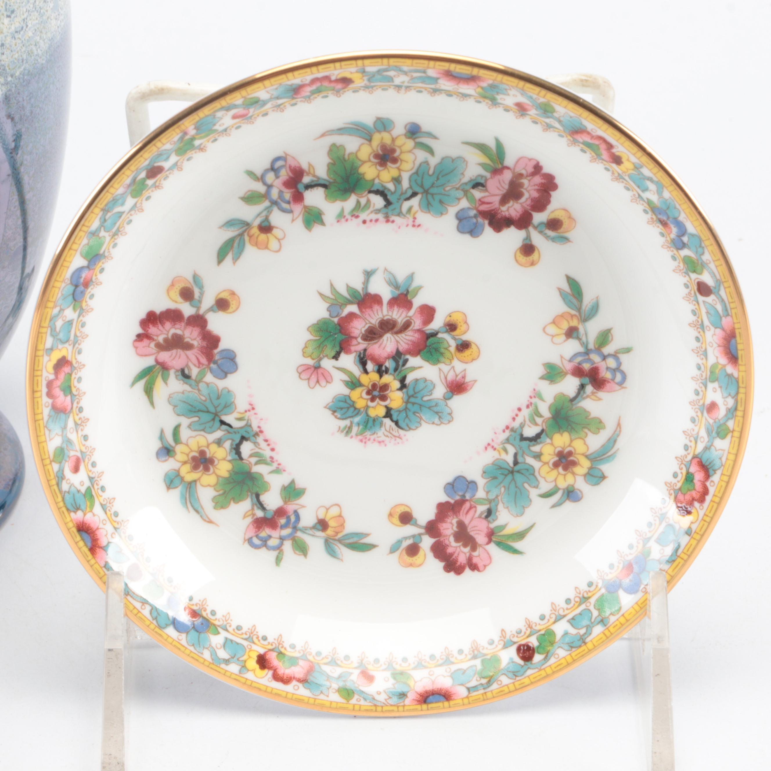 Coalport "Ming Rose" Bowl and Tray with Other Vase and Dishes
