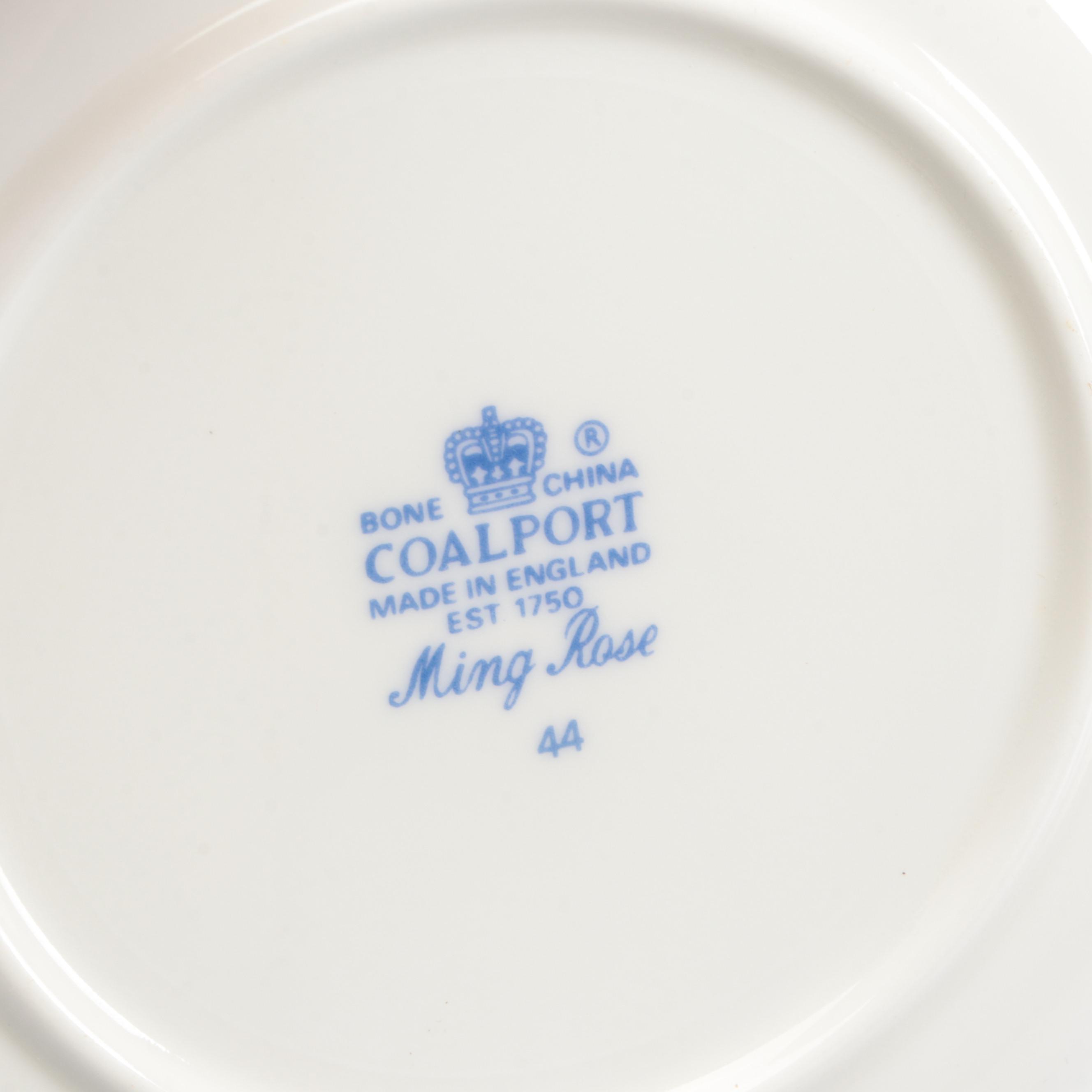 Coalport "Ming Rose" Bowl and Tray with Other Vase and Dishes