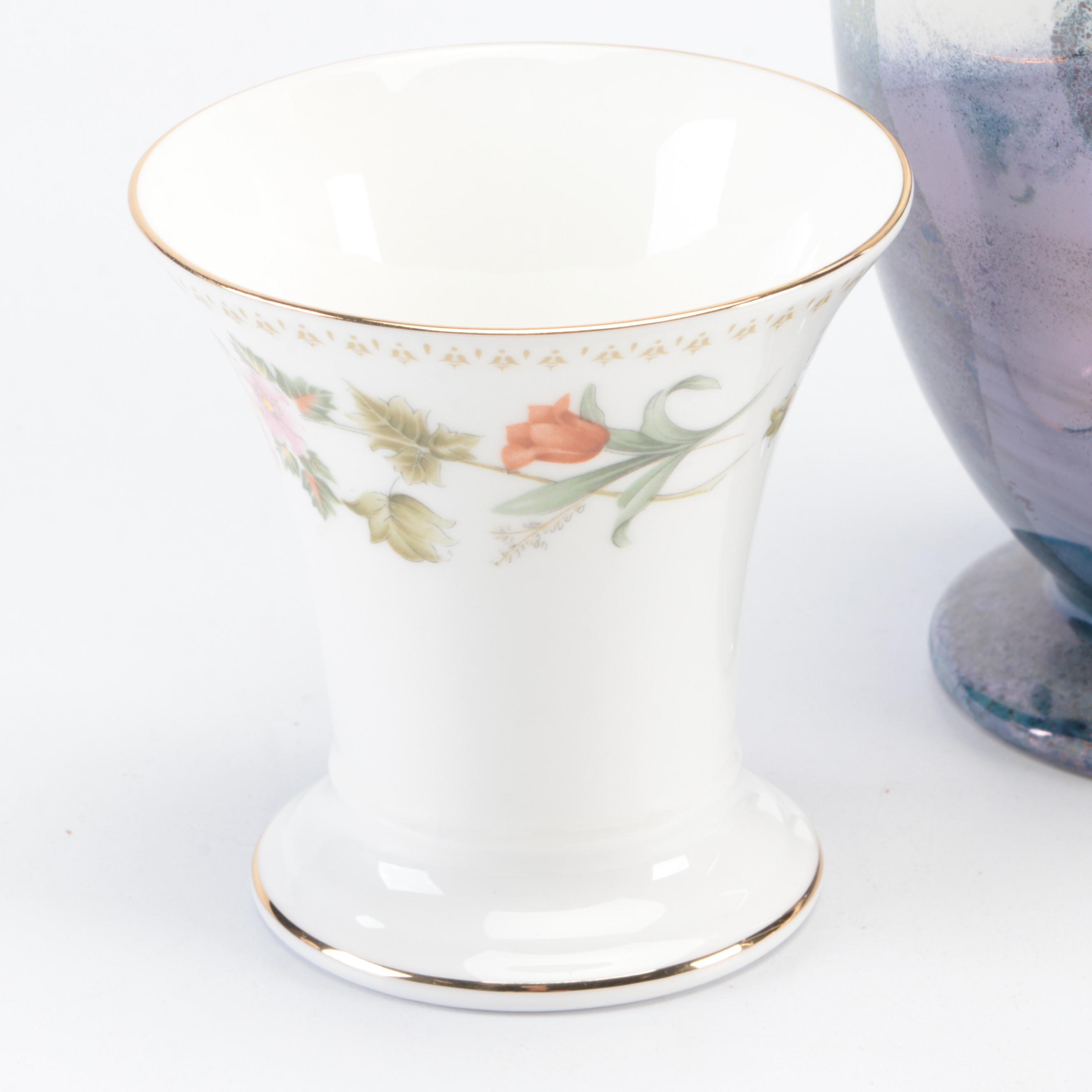 Coalport "Ming Rose" Bowl and Tray with Other Vase and Dishes