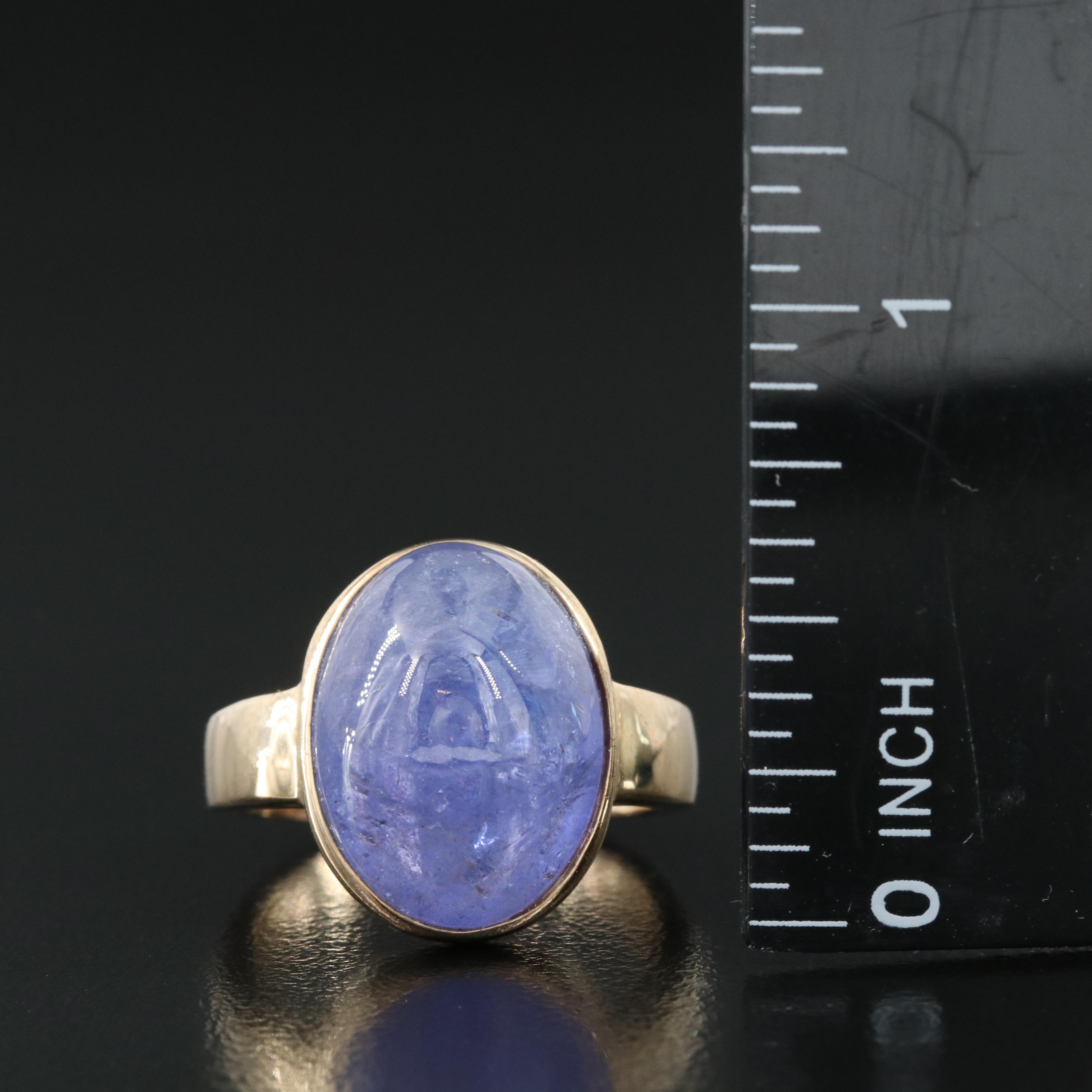 9K Bezel Set Tanzanite Solitaire Ring
