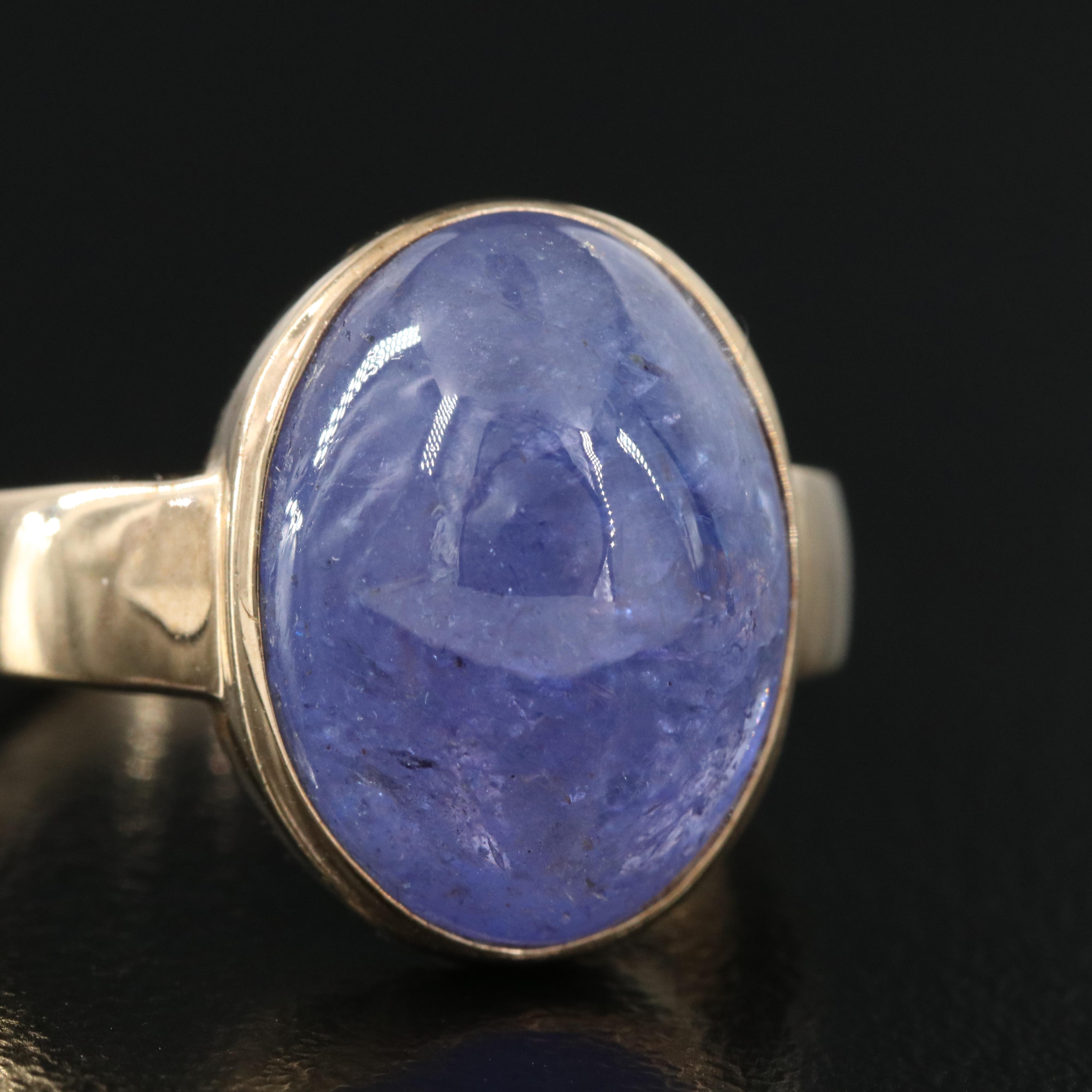 9K Bezel Set Tanzanite Solitaire Ring