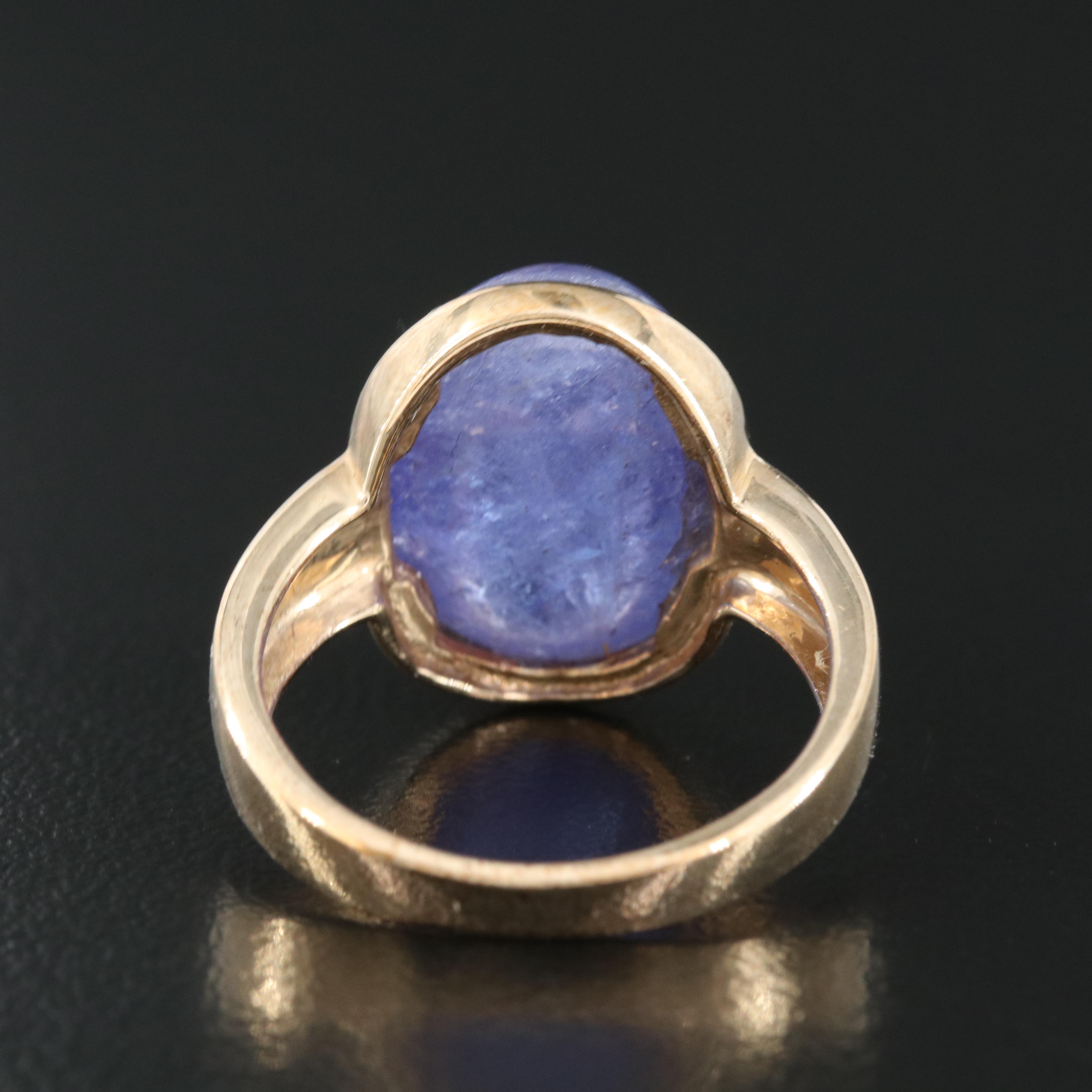 9K Bezel Set Tanzanite Solitaire Ring