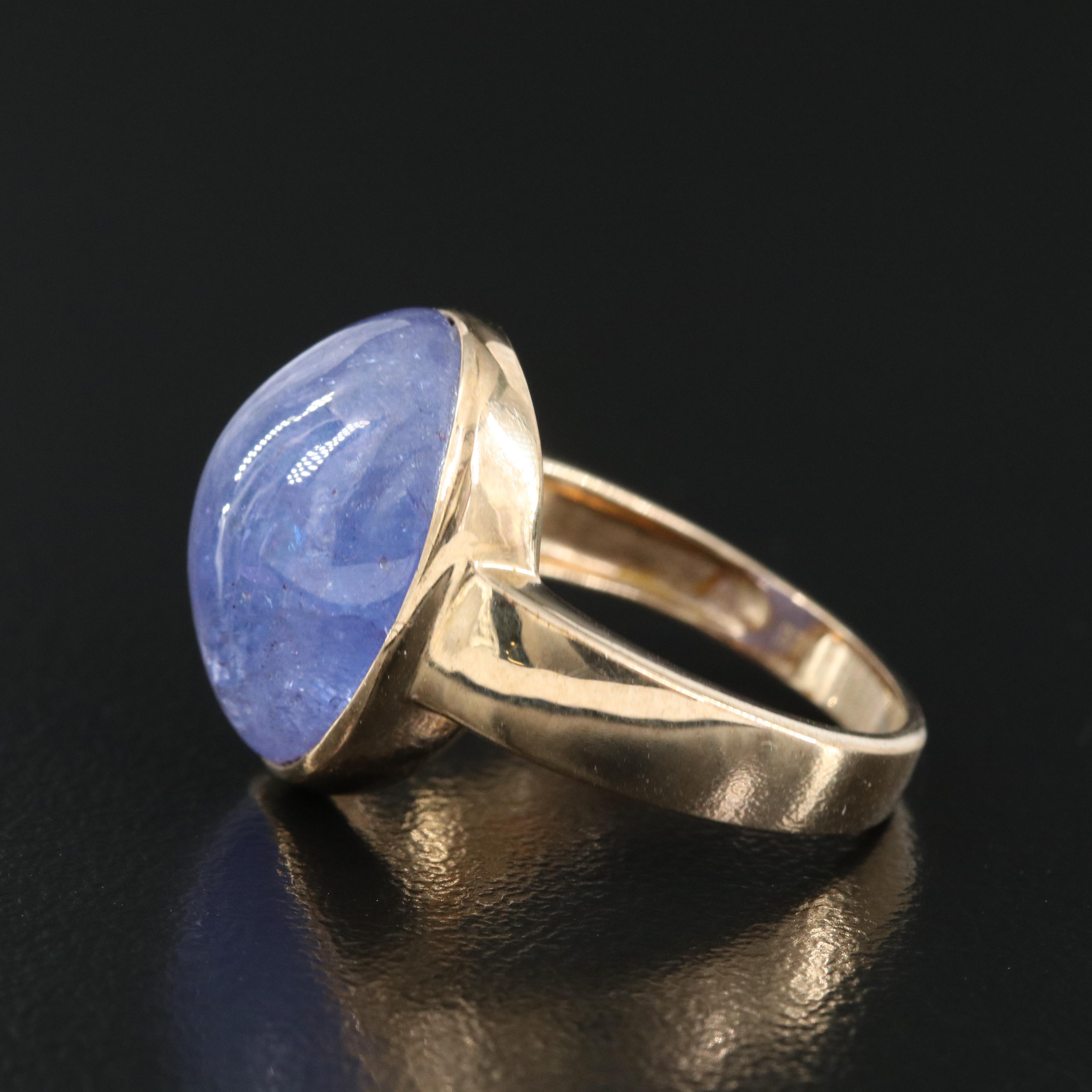 9K Bezel Set Tanzanite Solitaire Ring