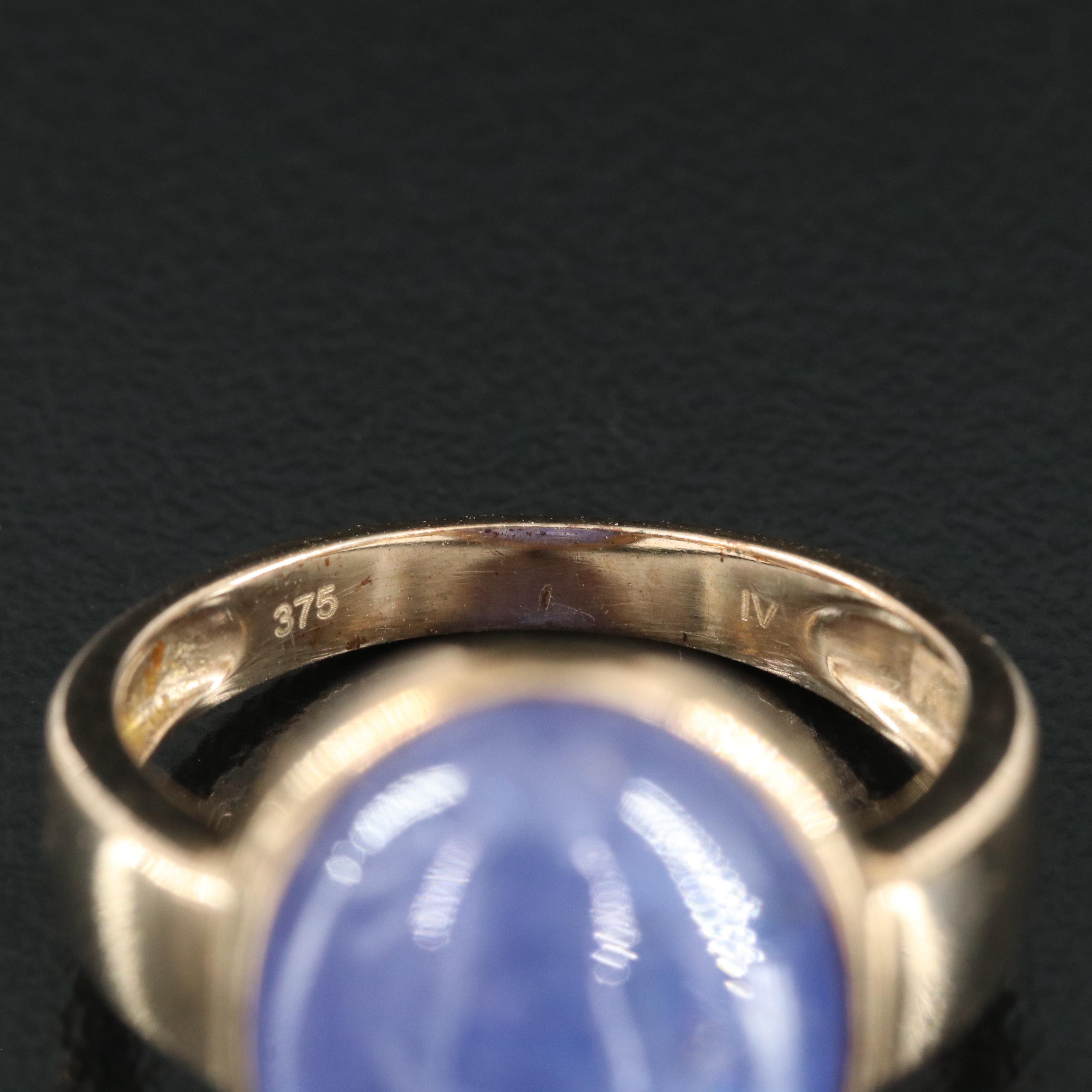 9K Bezel Set Tanzanite Solitaire Ring