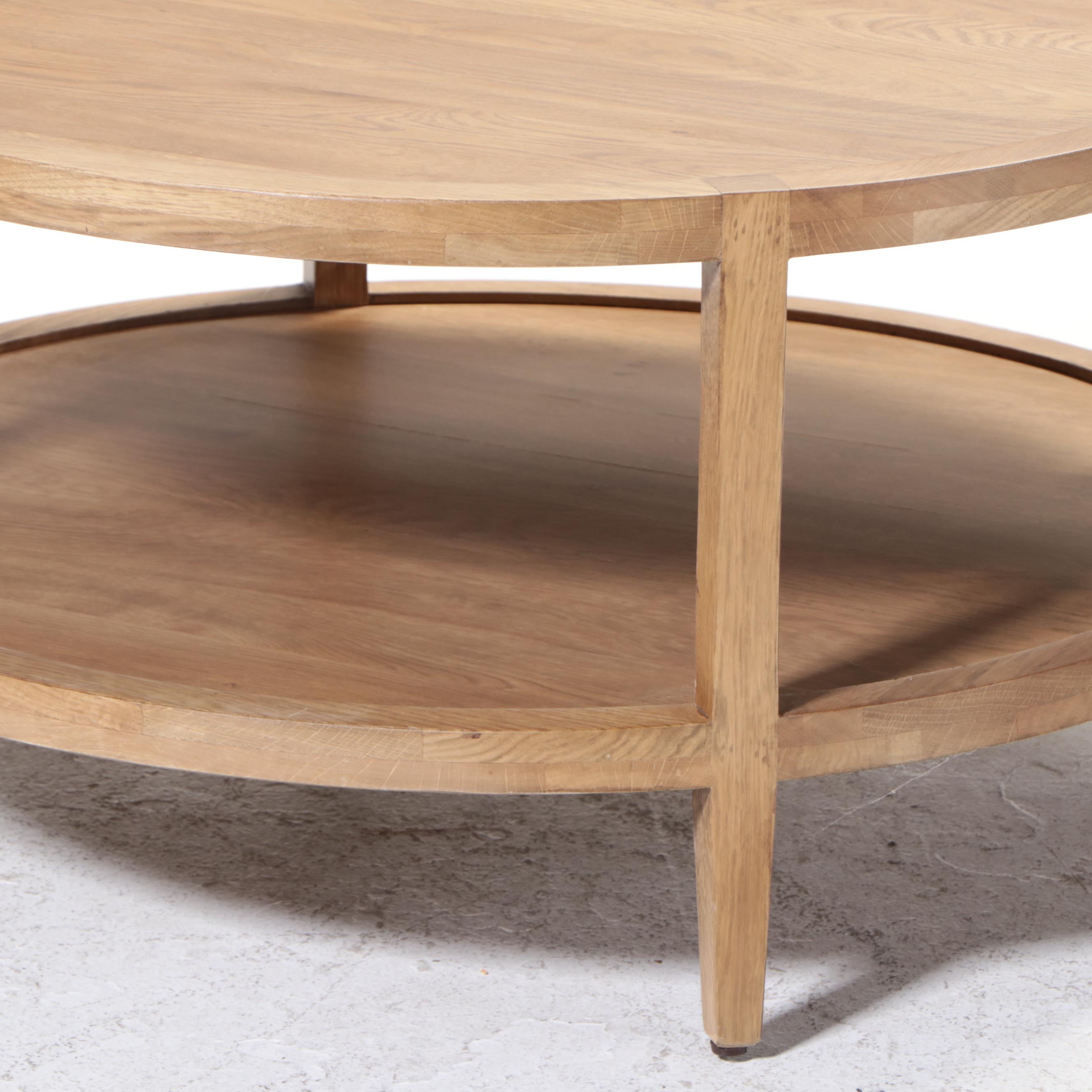 Contemporary Oak Two-Tier Coffee Table