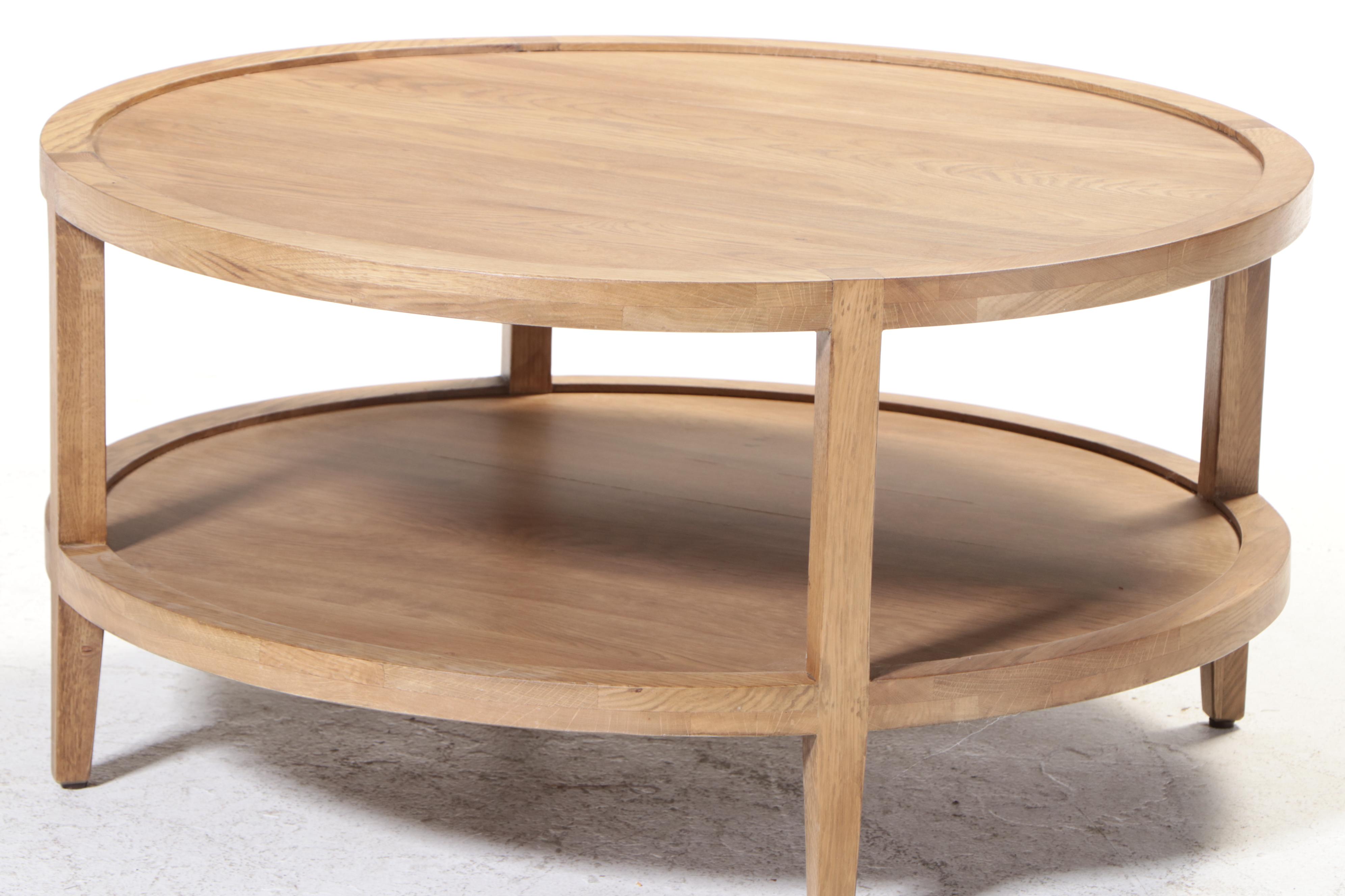 Contemporary Oak Two-Tier Coffee Table