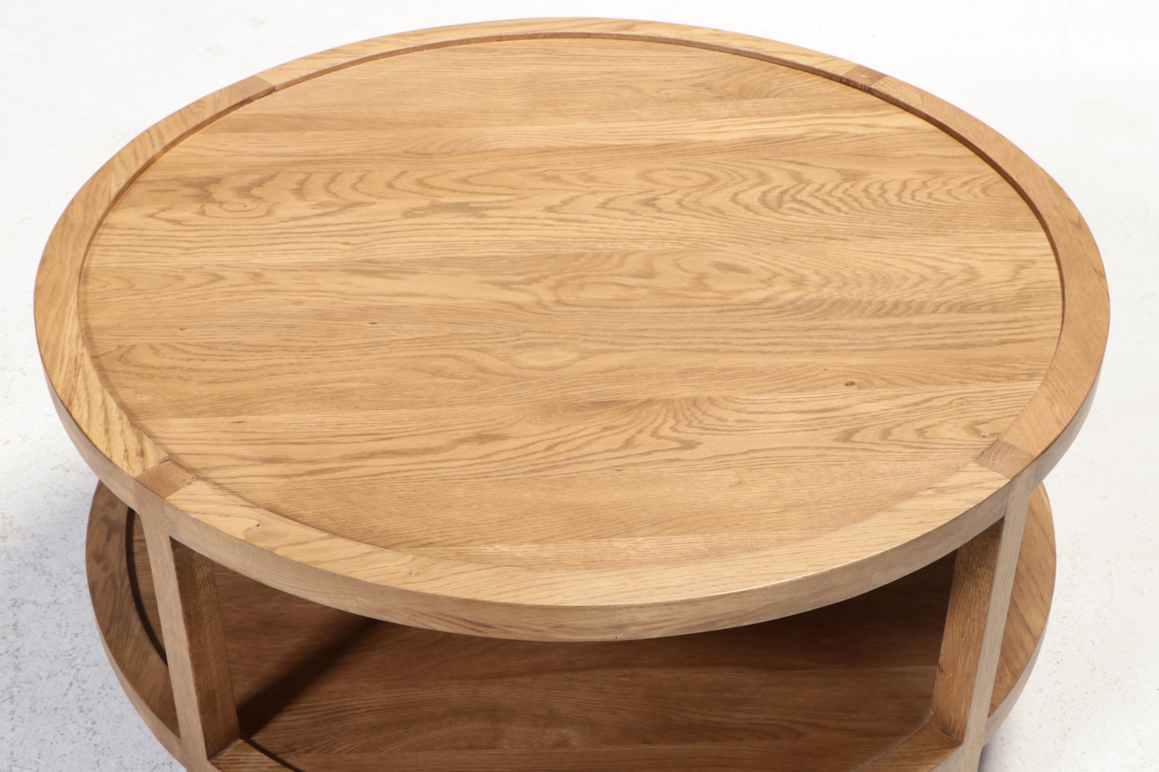 Contemporary Oak Two-Tier Coffee Table
