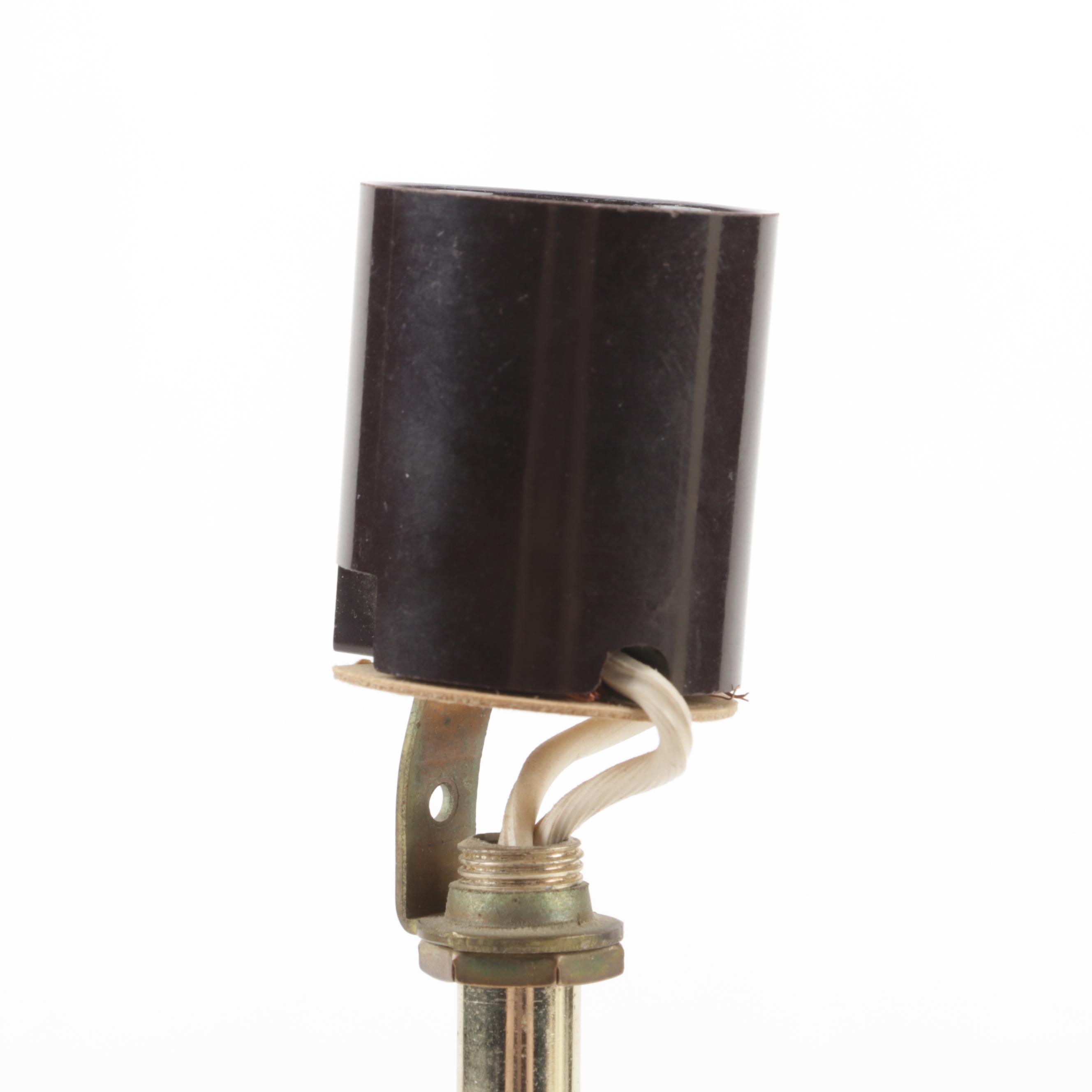 MCM Walnut and Acrylic Cube Lamp, Mid-20th Century