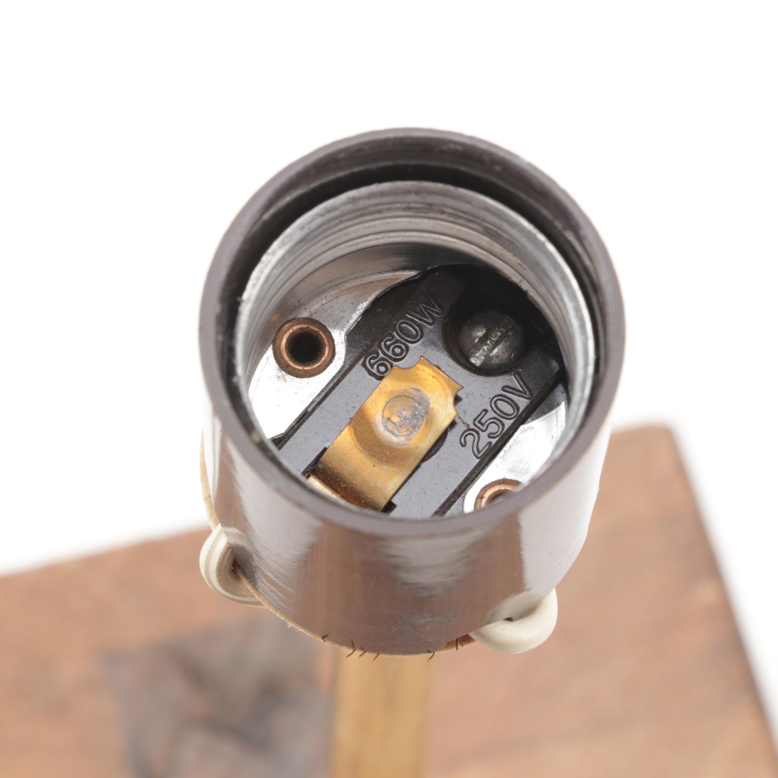 MCM Walnut and Acrylic Cube Lamp, Mid-20th Century