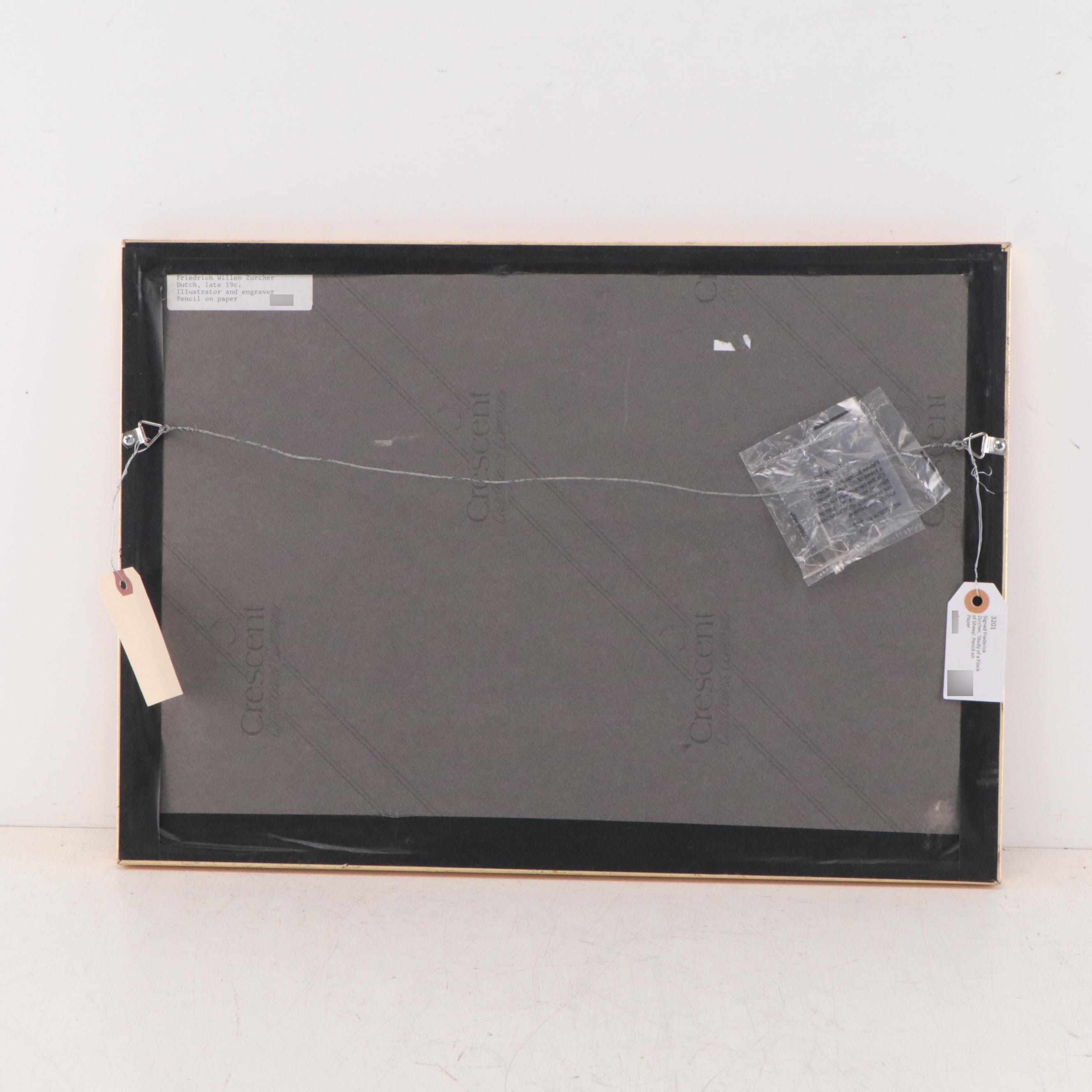 Frederik Willem Zurcher Graphite Study of Sheep, Late 19th Century