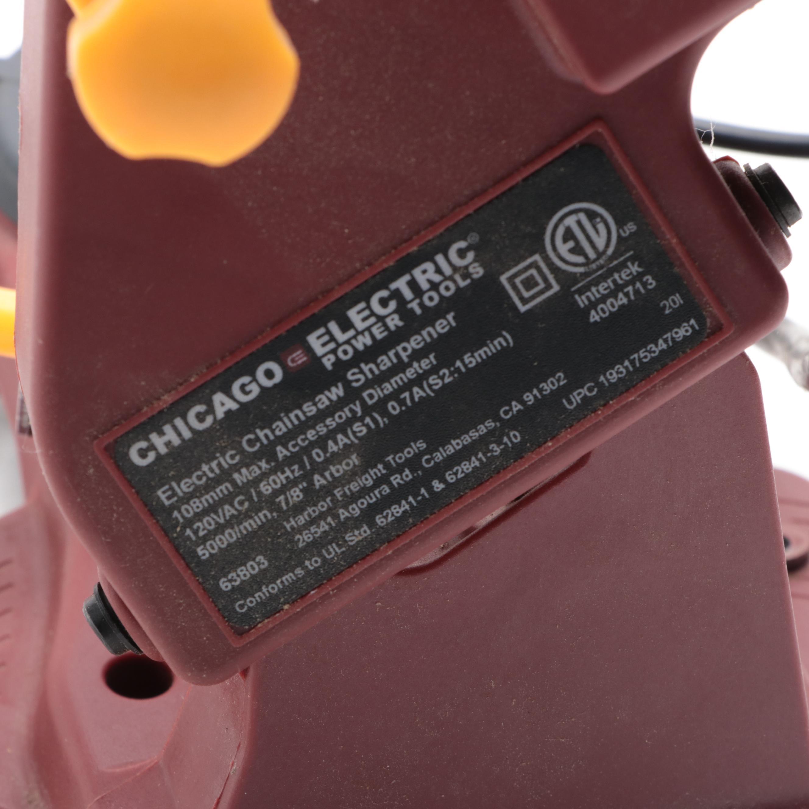 Chicago Electric Power Tools Electric Chainsaw Sharpener EBTH