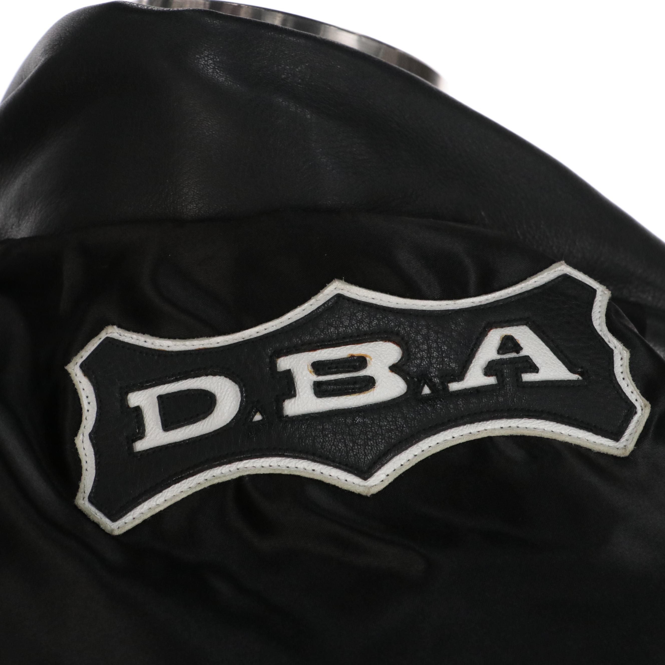 Tanya Tucker's DBA Black and White Leather Motorcycle Jacket with Flames