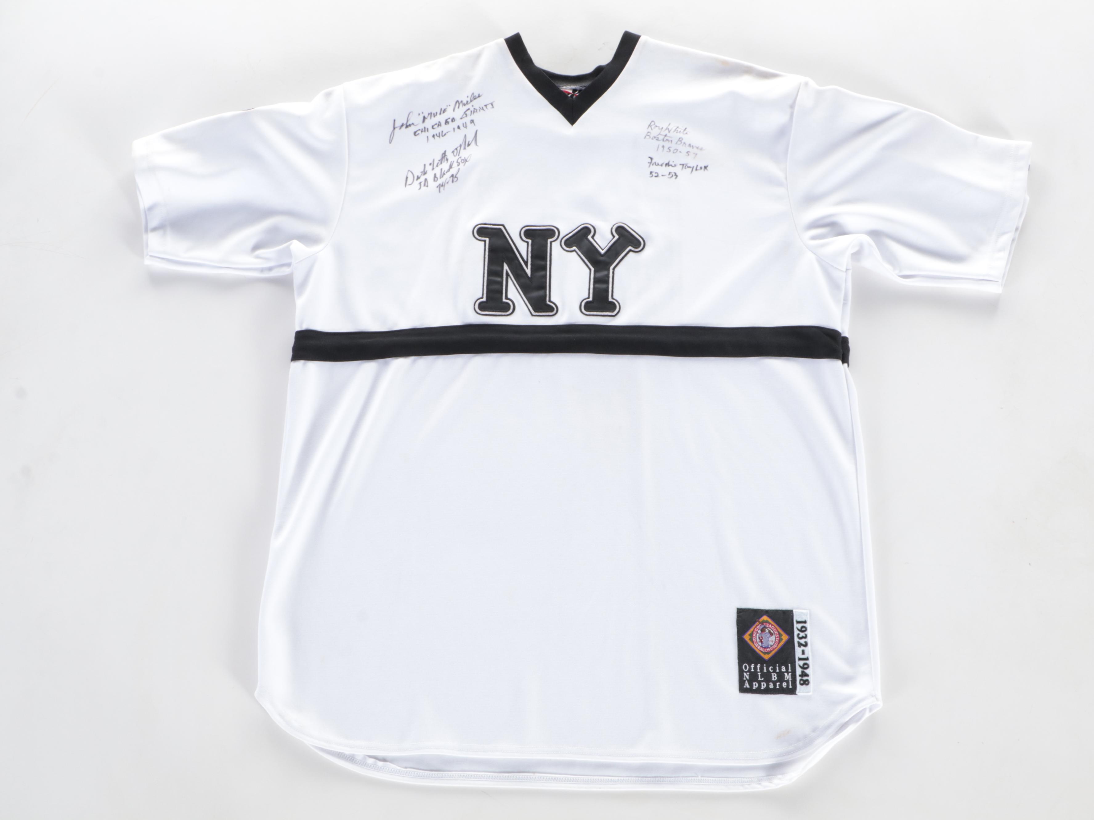 New York Black Yankees Signed Stitched Jersey with Negro League Poster and More
