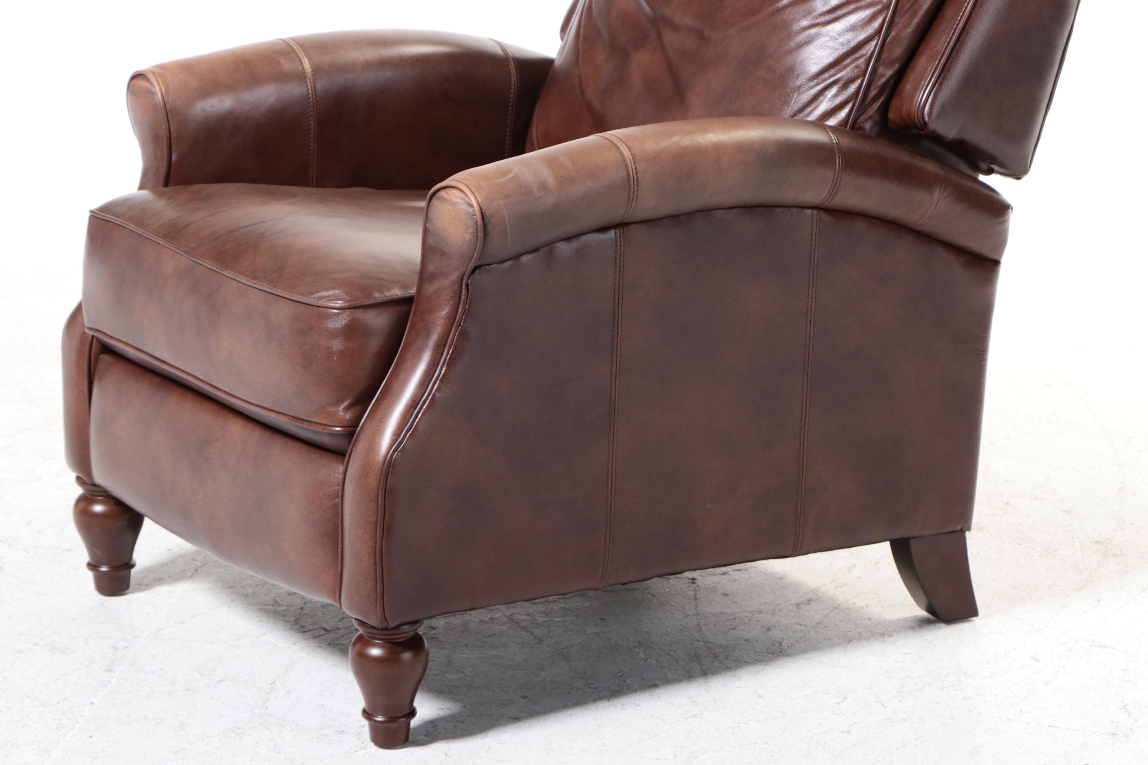 Haining High Point Furniture Brown Faux Leather Push Back Recliner