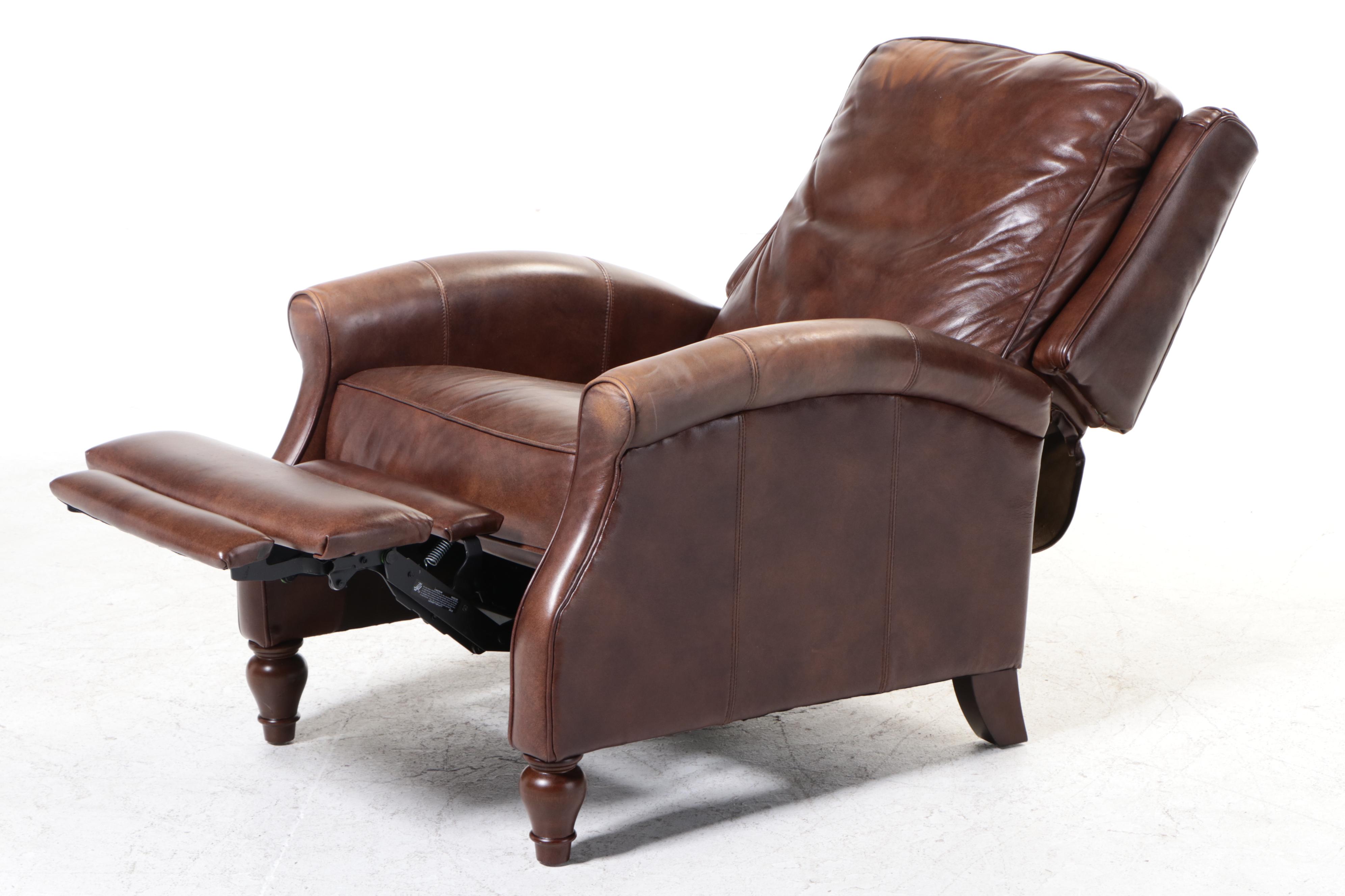Haining High Point Furniture Brown Faux Leather Push Back Recliner