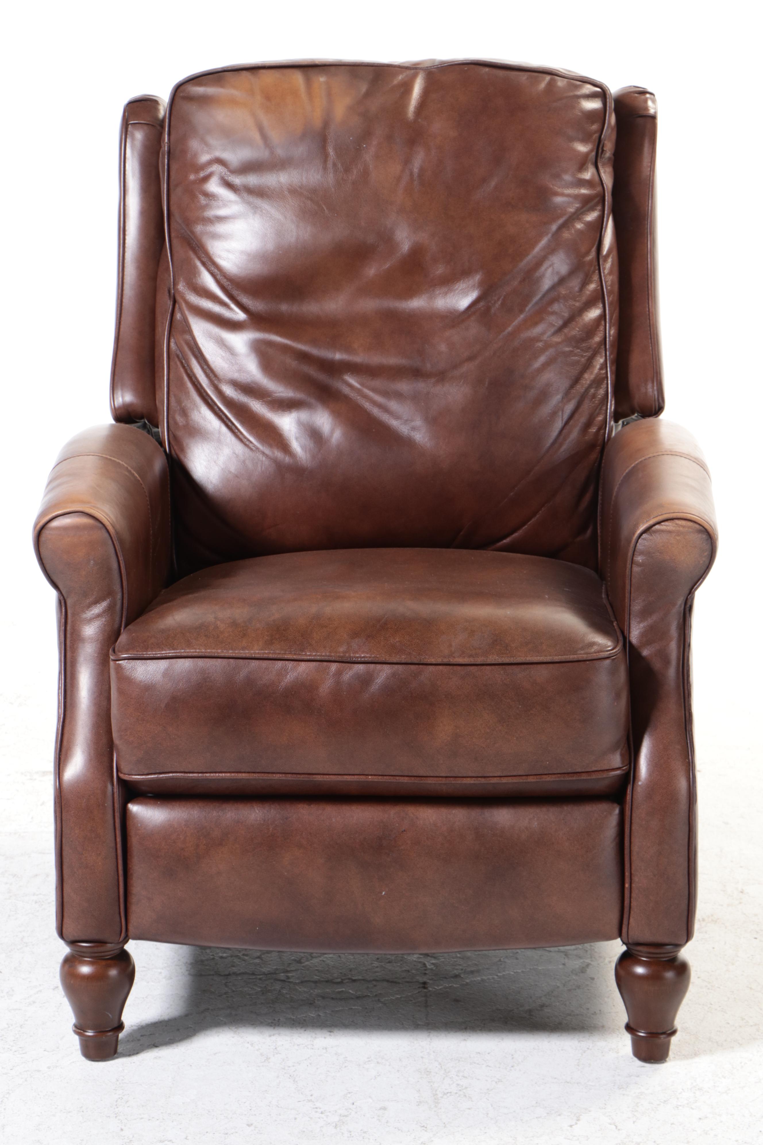 Haining High Point Furniture Brown Faux Leather Push Back Recliner