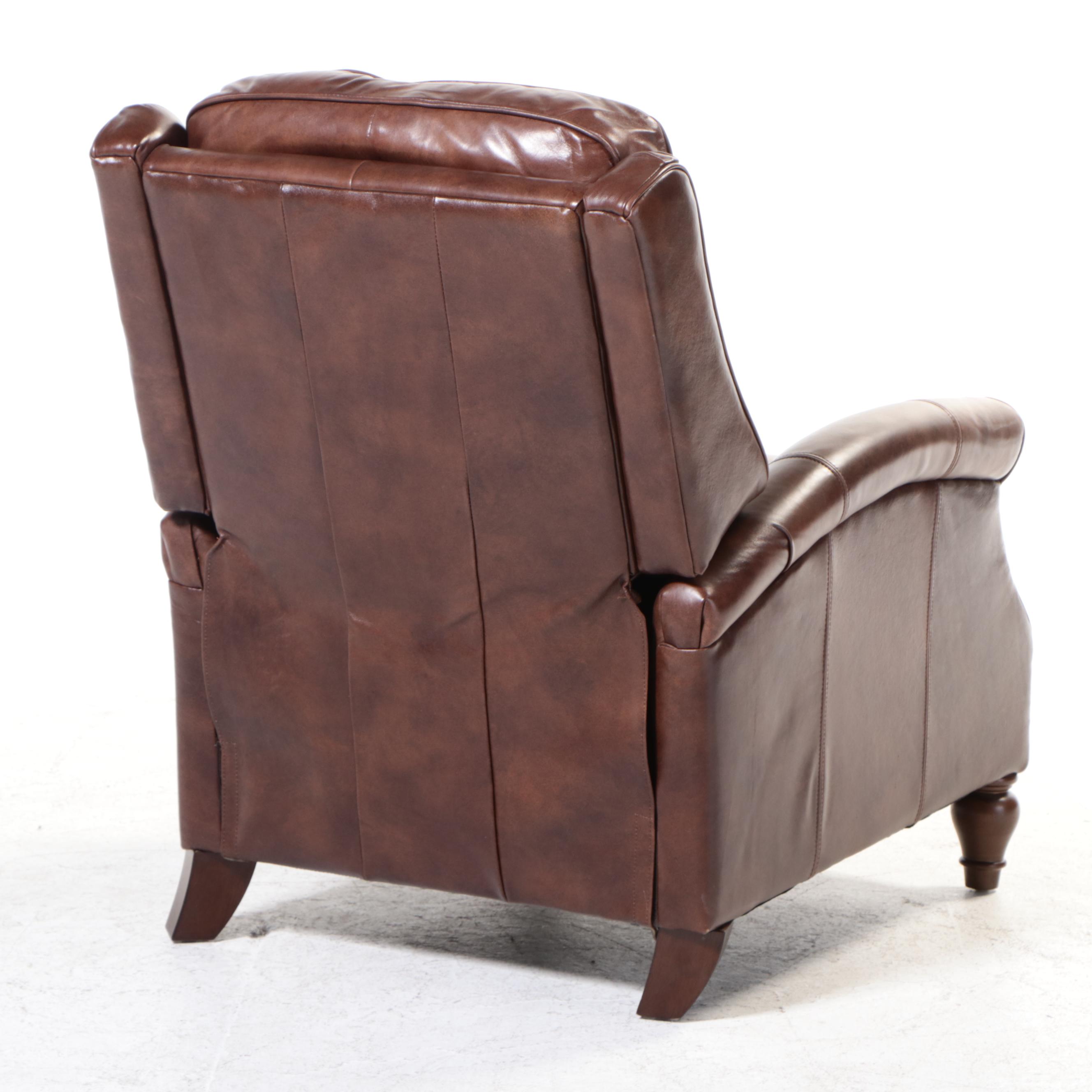 Haining High Point Furniture Brown Faux Leather Push Back Recliner