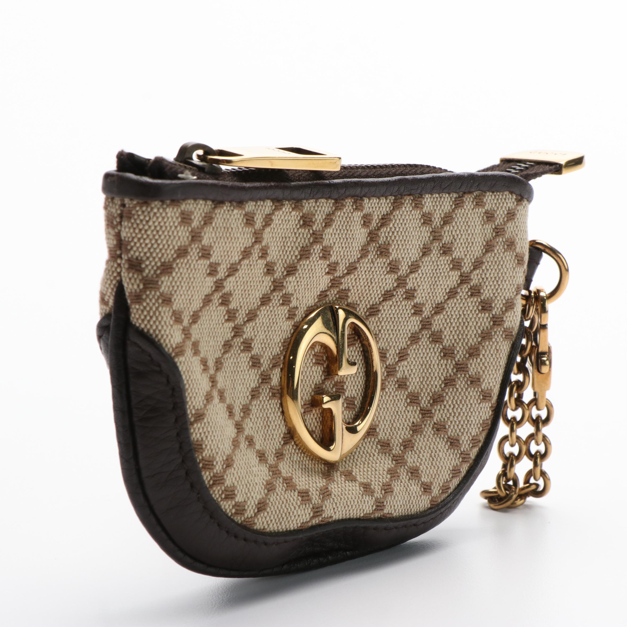 Gucci Mini Coin Purse in Diamante Canvas and Leather