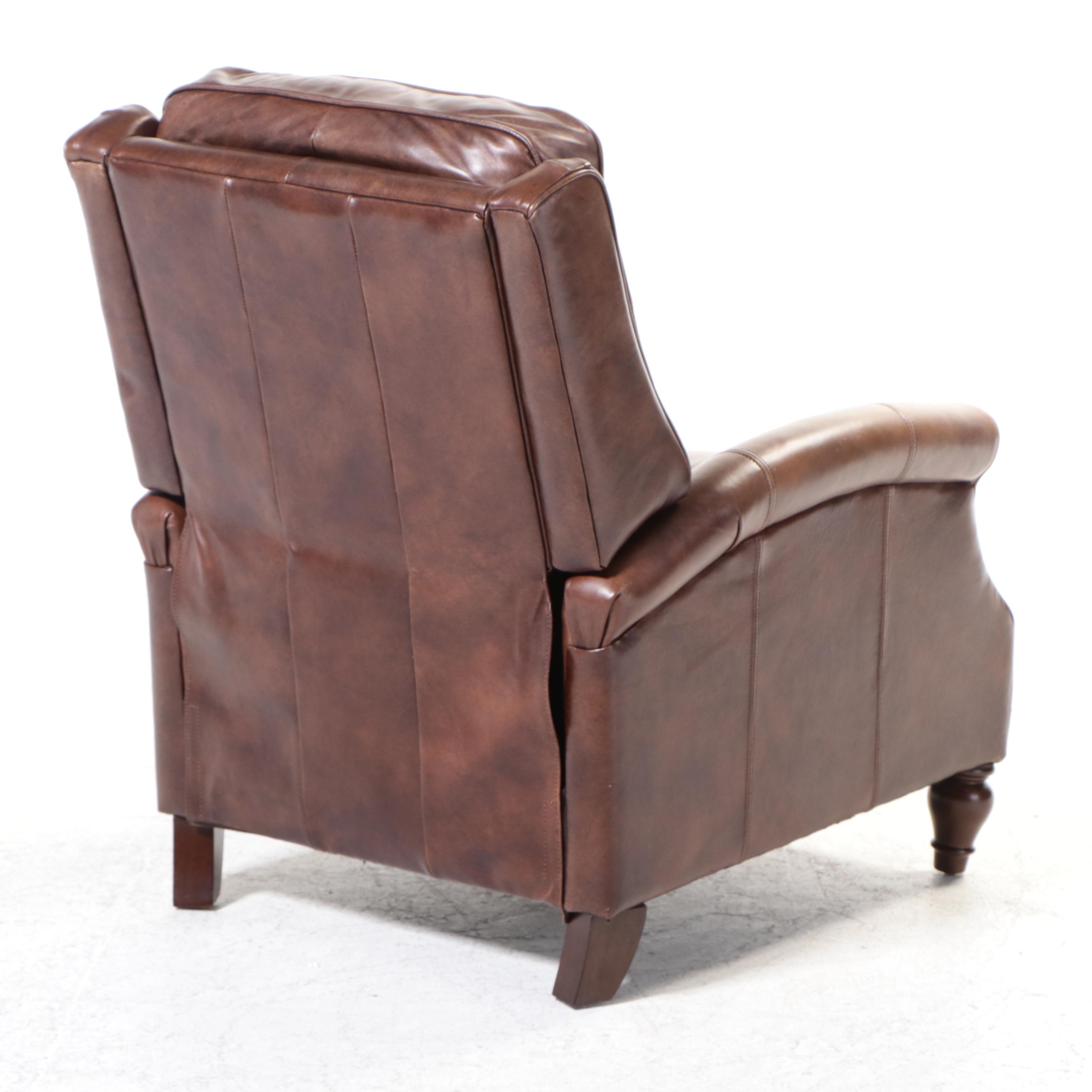 Haining High Point Furniture Brown Faux Leather Push Back Recliner