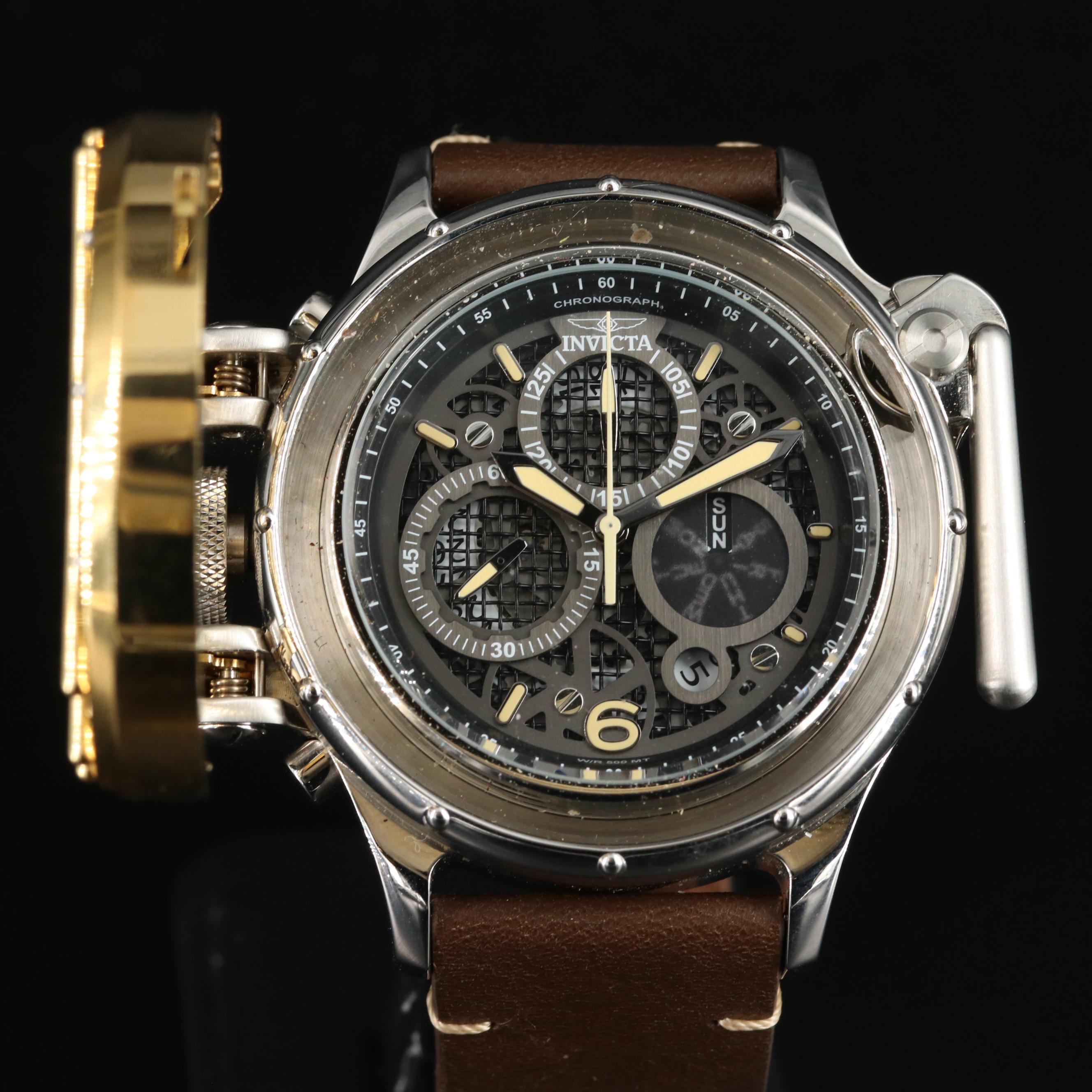 Stainless Steel Invicta "Vintage Bar" Quartz Watch in 8-Slot Case