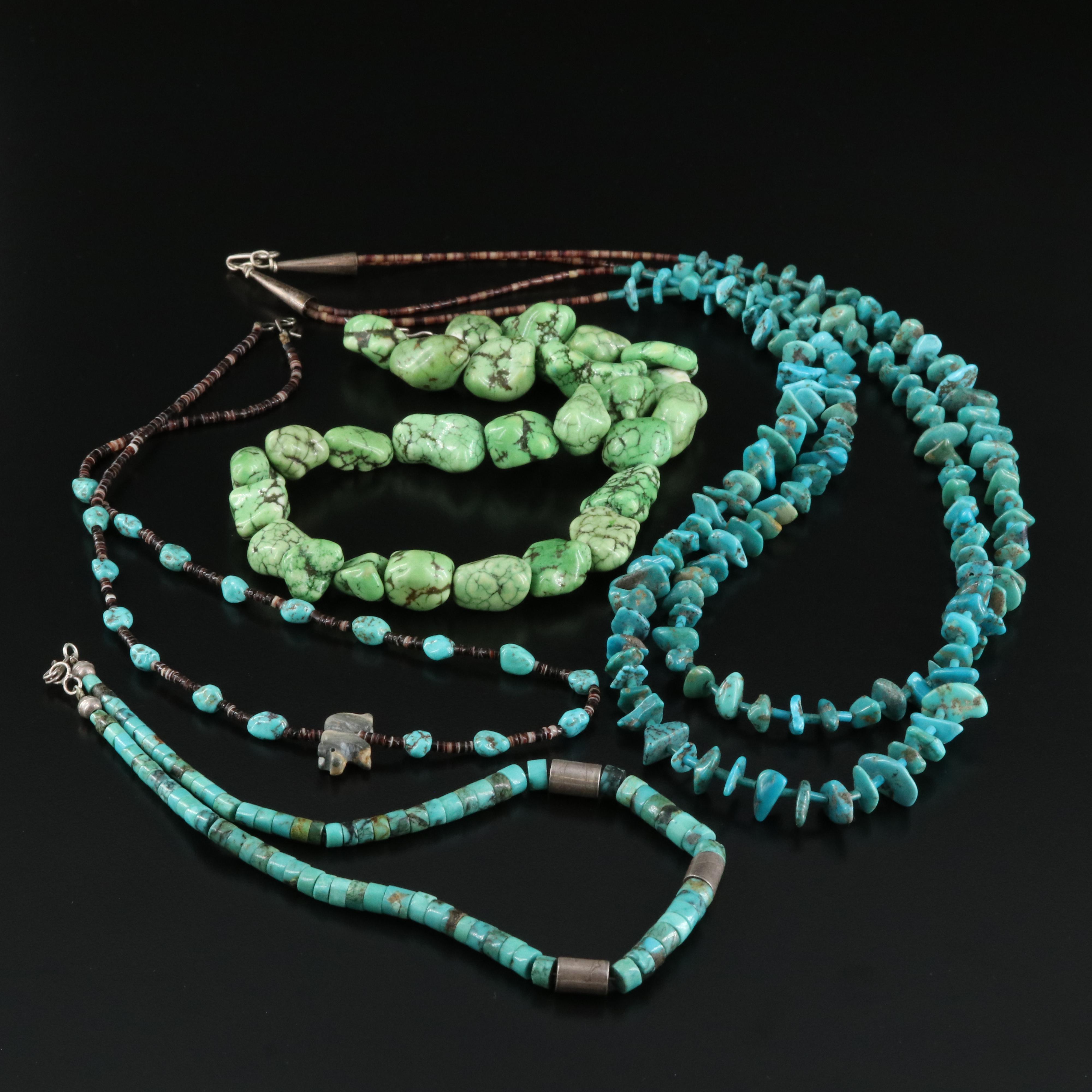 Turquoise, Magnesite, Shell and Sterling Featured in Necklace Collection