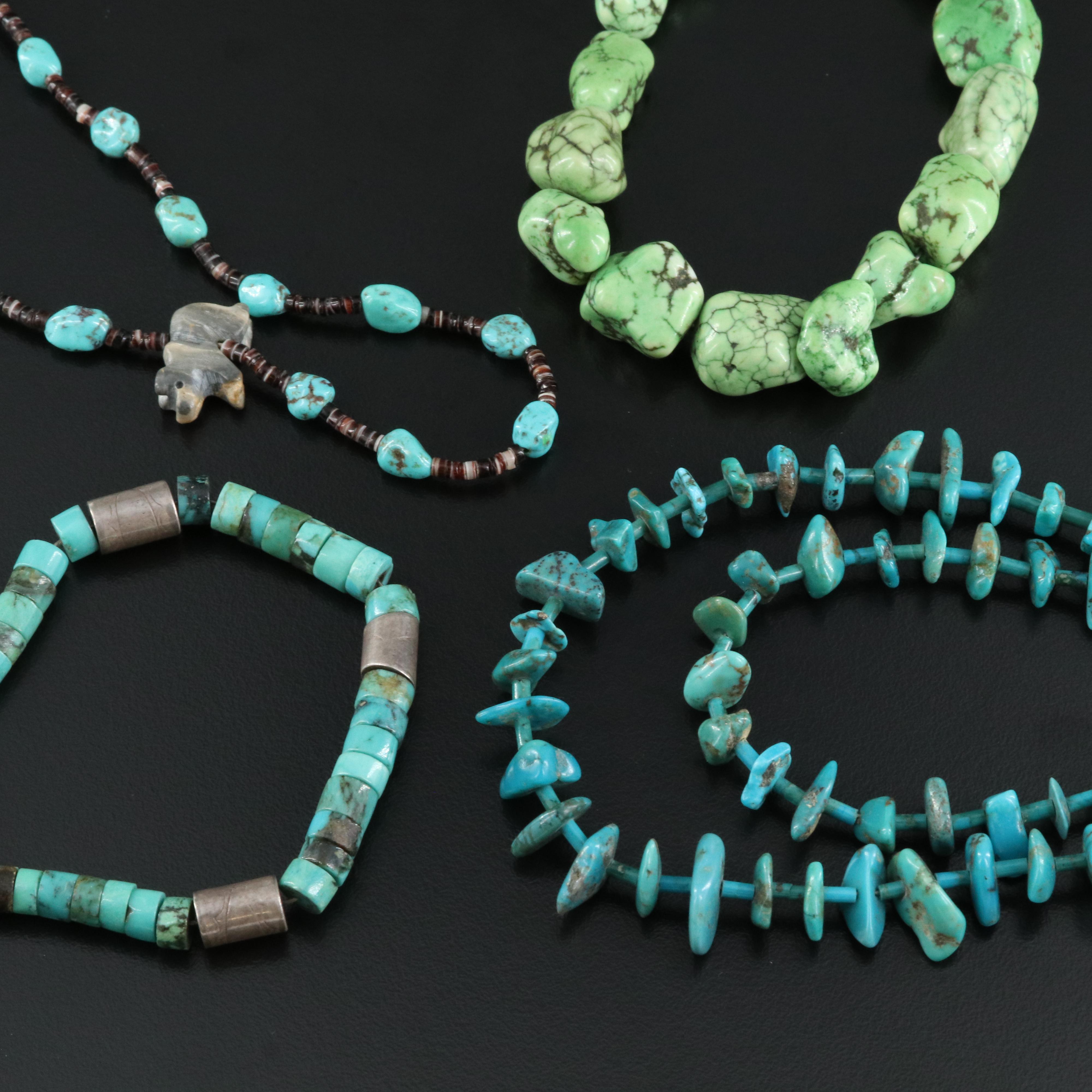 Turquoise, Magnesite, Shell and Sterling Featured in Necklace Collection